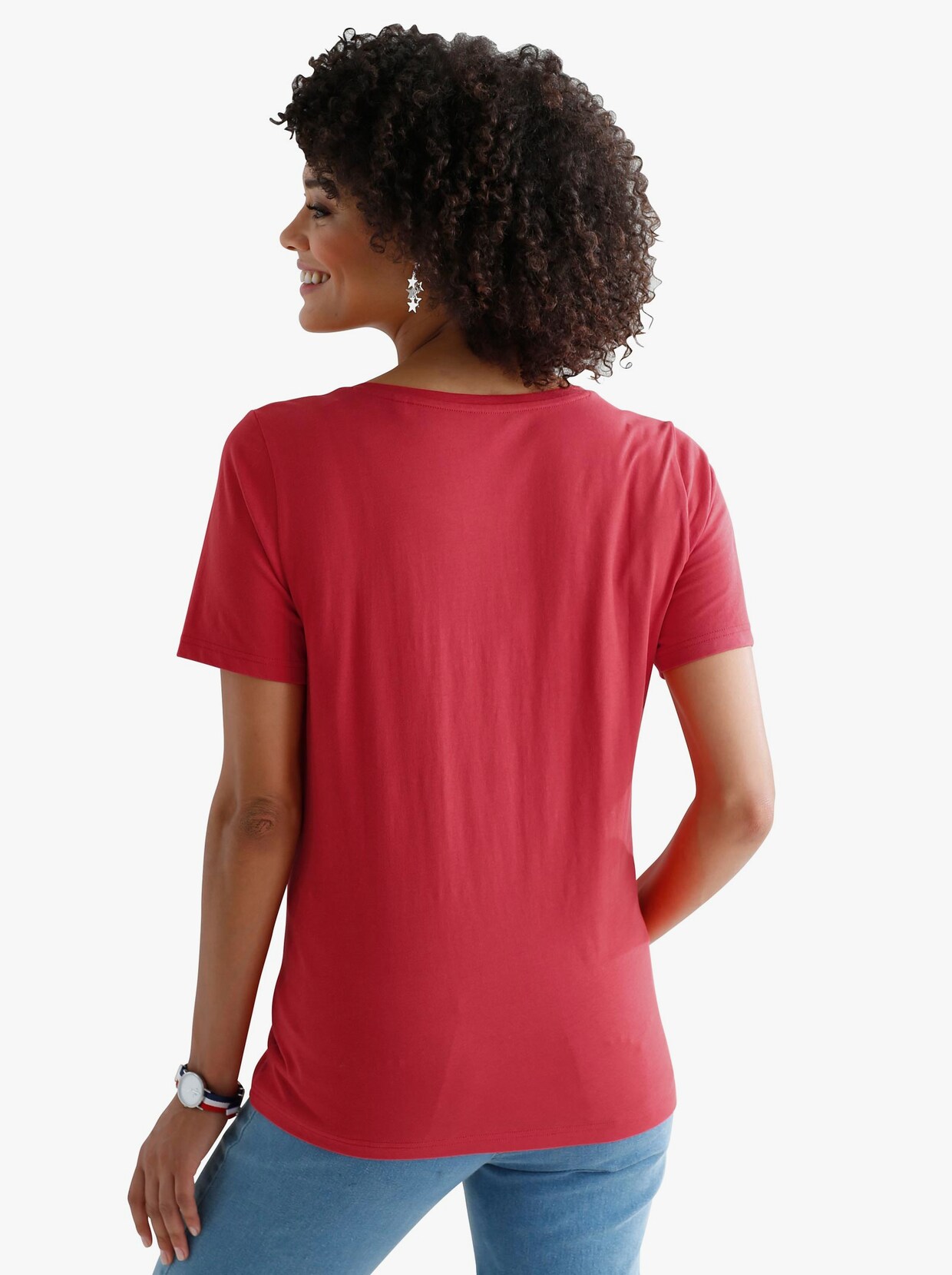 Shirt met korte mouwen - rood geprint