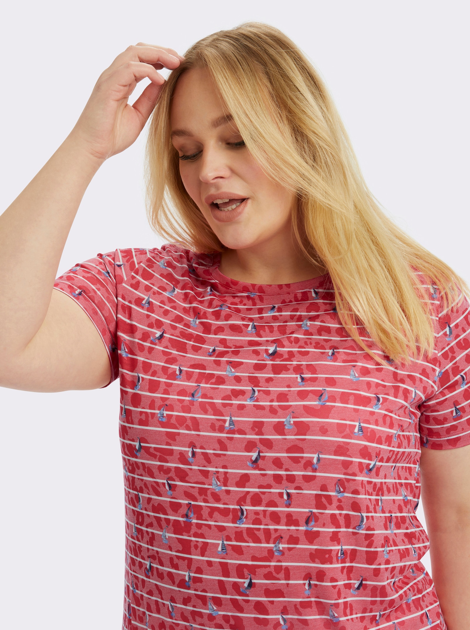 Rundhalsshirt in Ausbrenner-Qualität - erdbeere-bedruckt