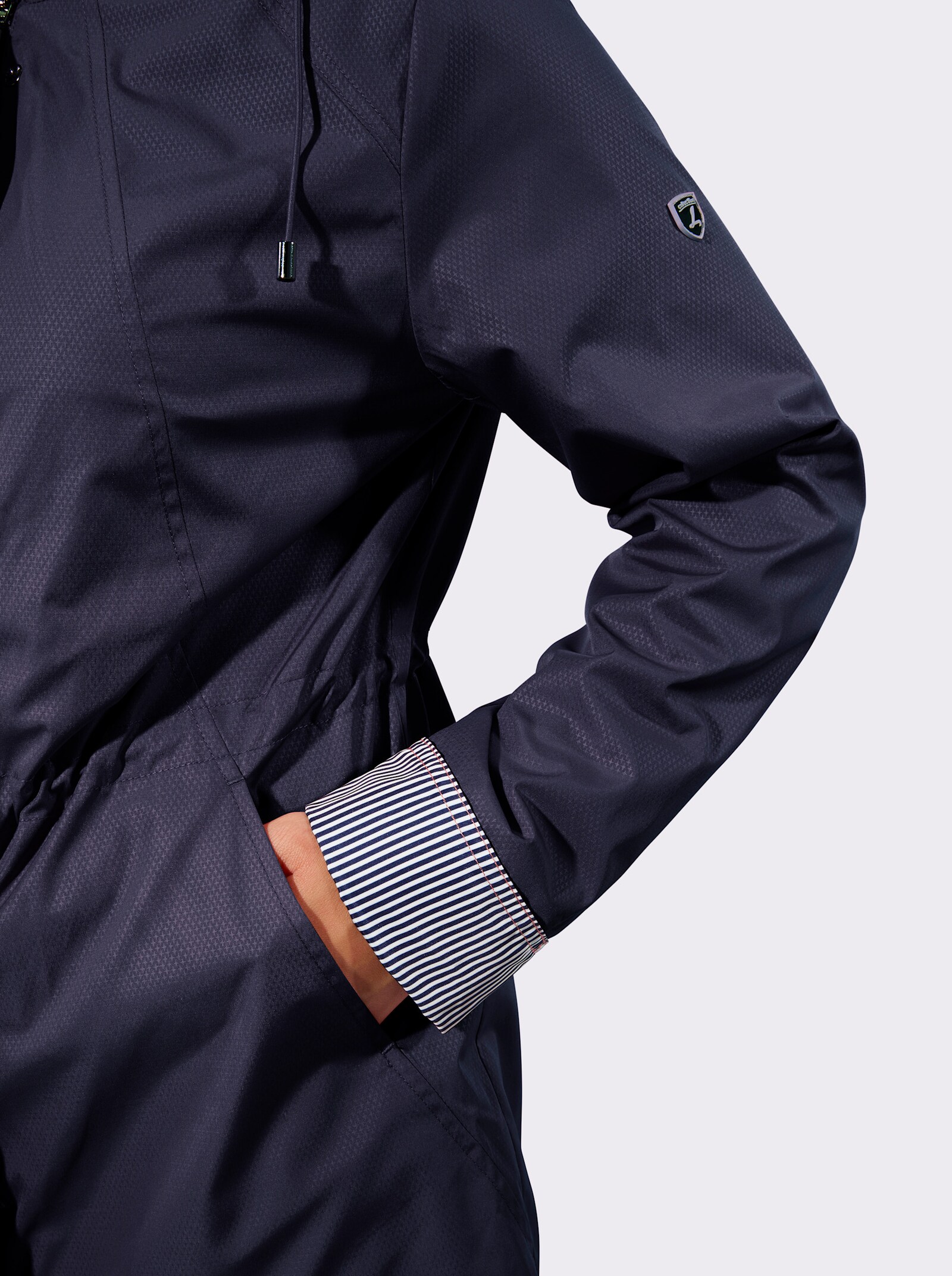 Übergangsjacke mit Streifen-Details - marine