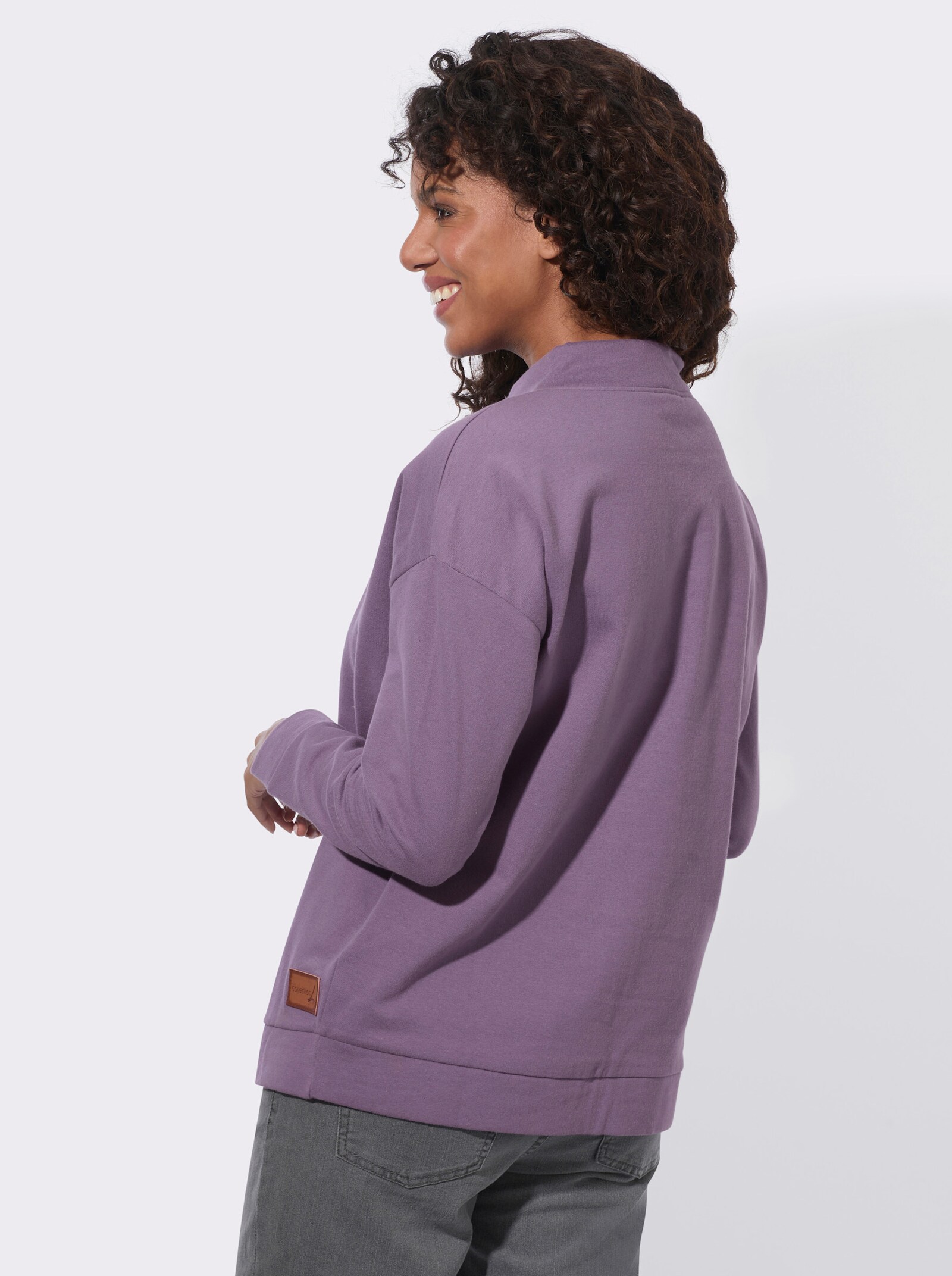  Sweatshirt mit halsfernem Stehkragen - feige