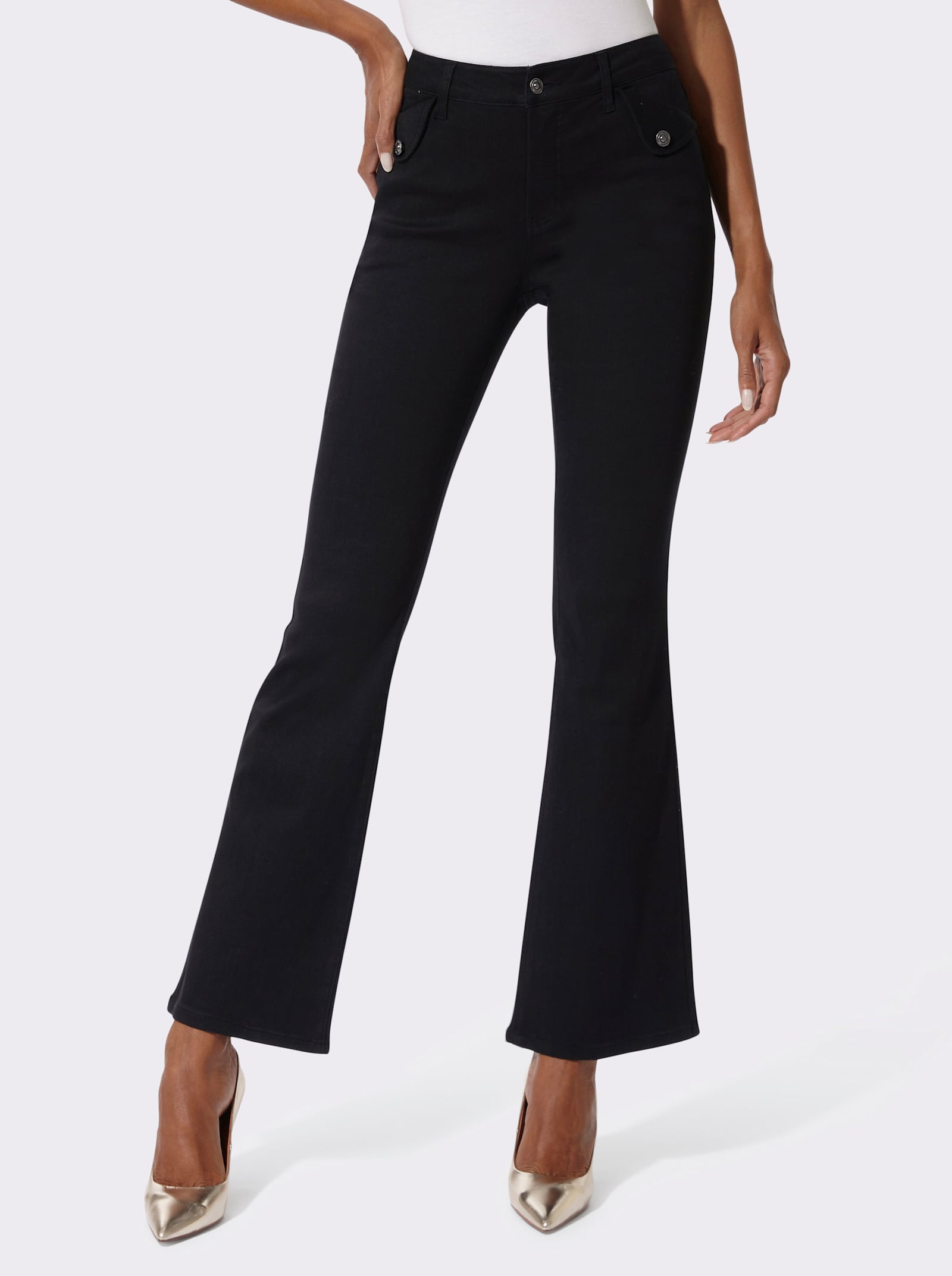 Jeans im Bootcut-Style - black denim