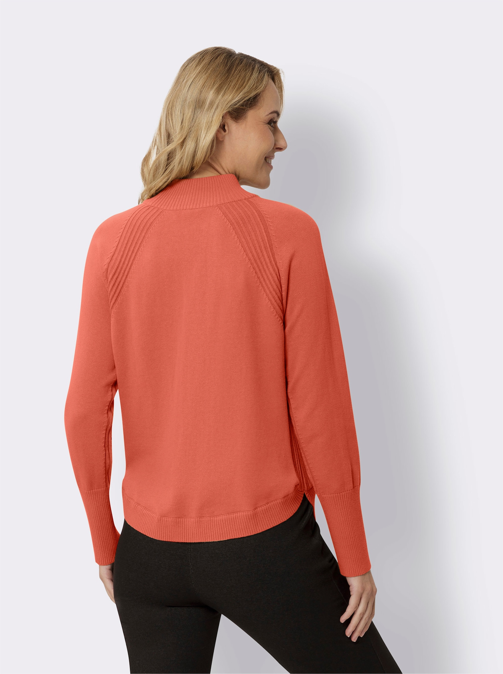 Pullover met opstaande kraag van puur katoen - terra