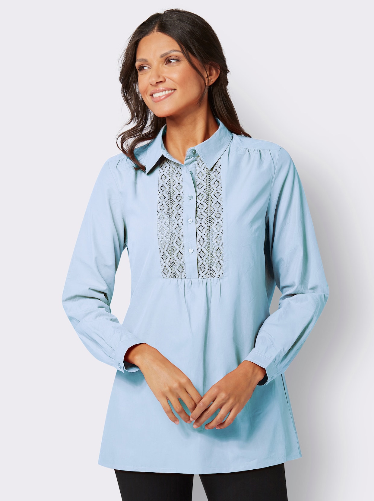 Comfortabele blouse - lichtblauw