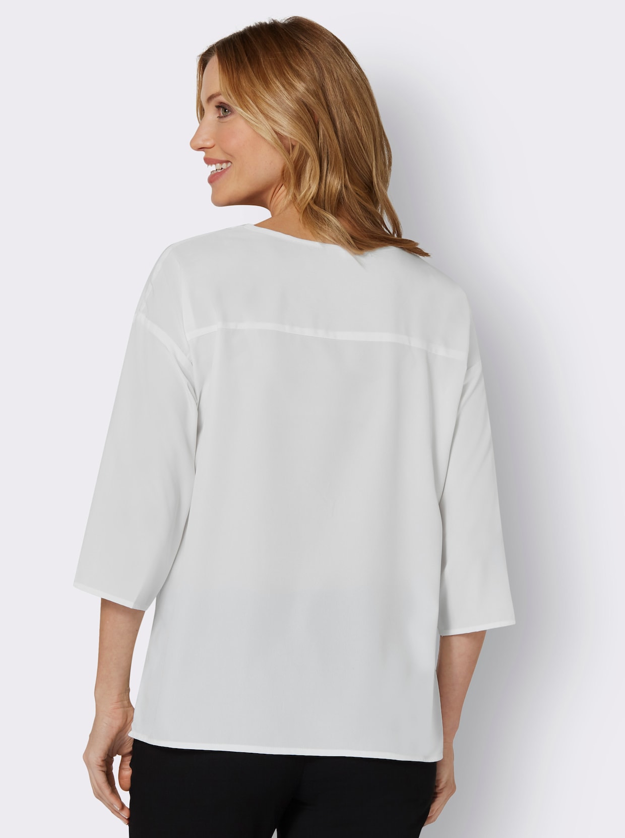 Comfortabele blouse - ecru/beige bedrukt