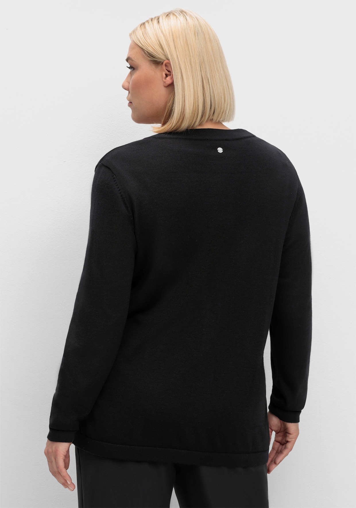 sheego Feinstrickjacke - schwarz