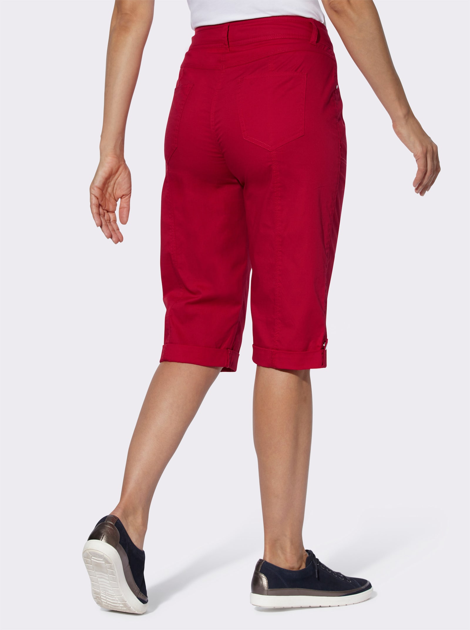 Bermudas mit Druckknopf am Bein - rot