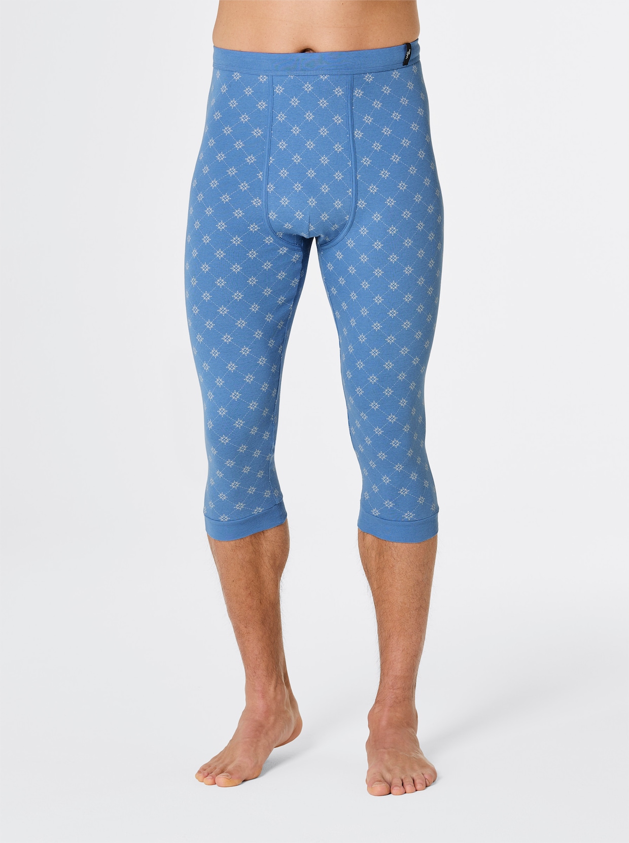 wäschepur men 3/4-onderbroek - middenblauw + middenblauw bedrukt