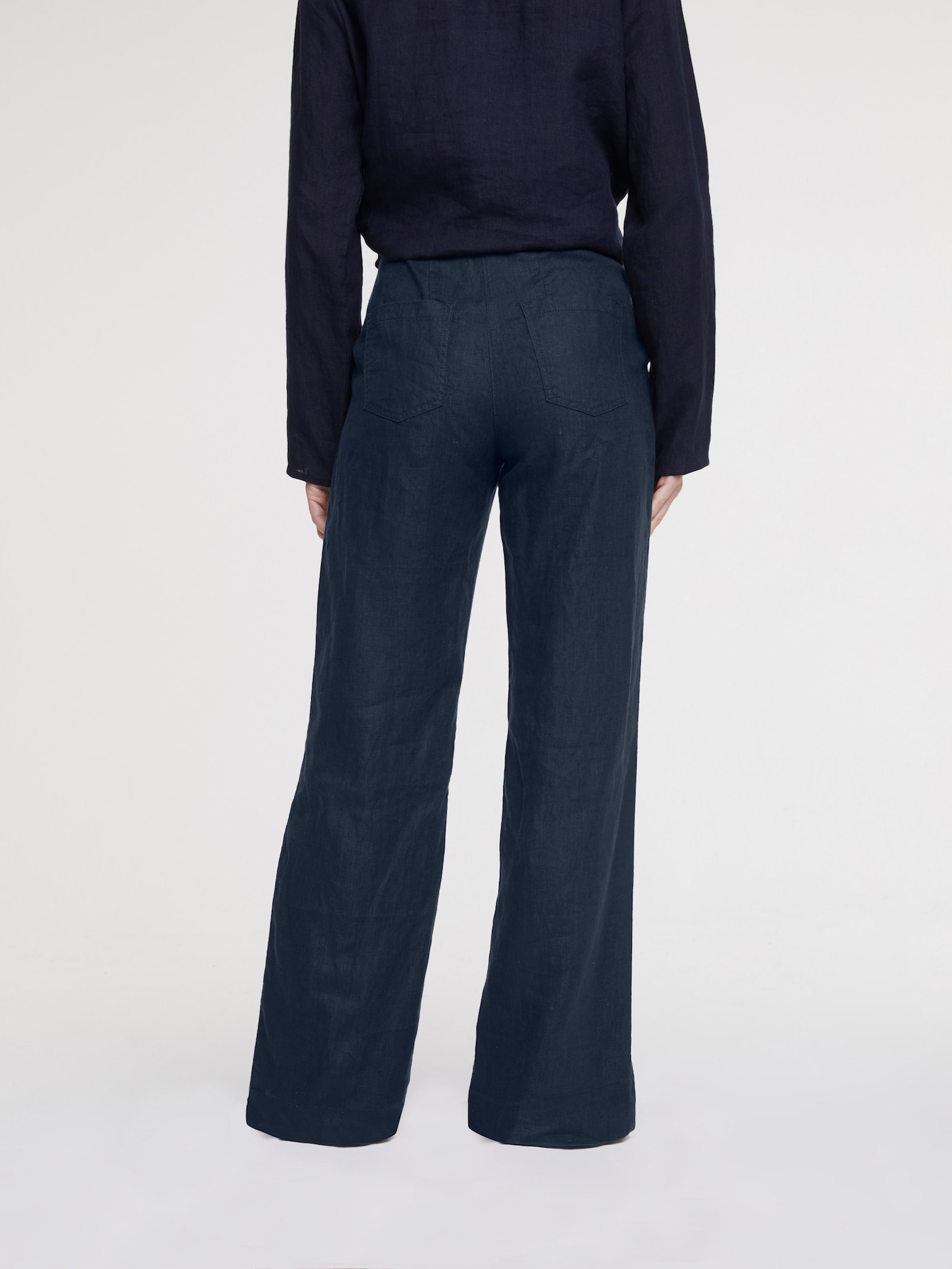 heine Leinenhose mit weit geschnittenen Beinen - nachtblau