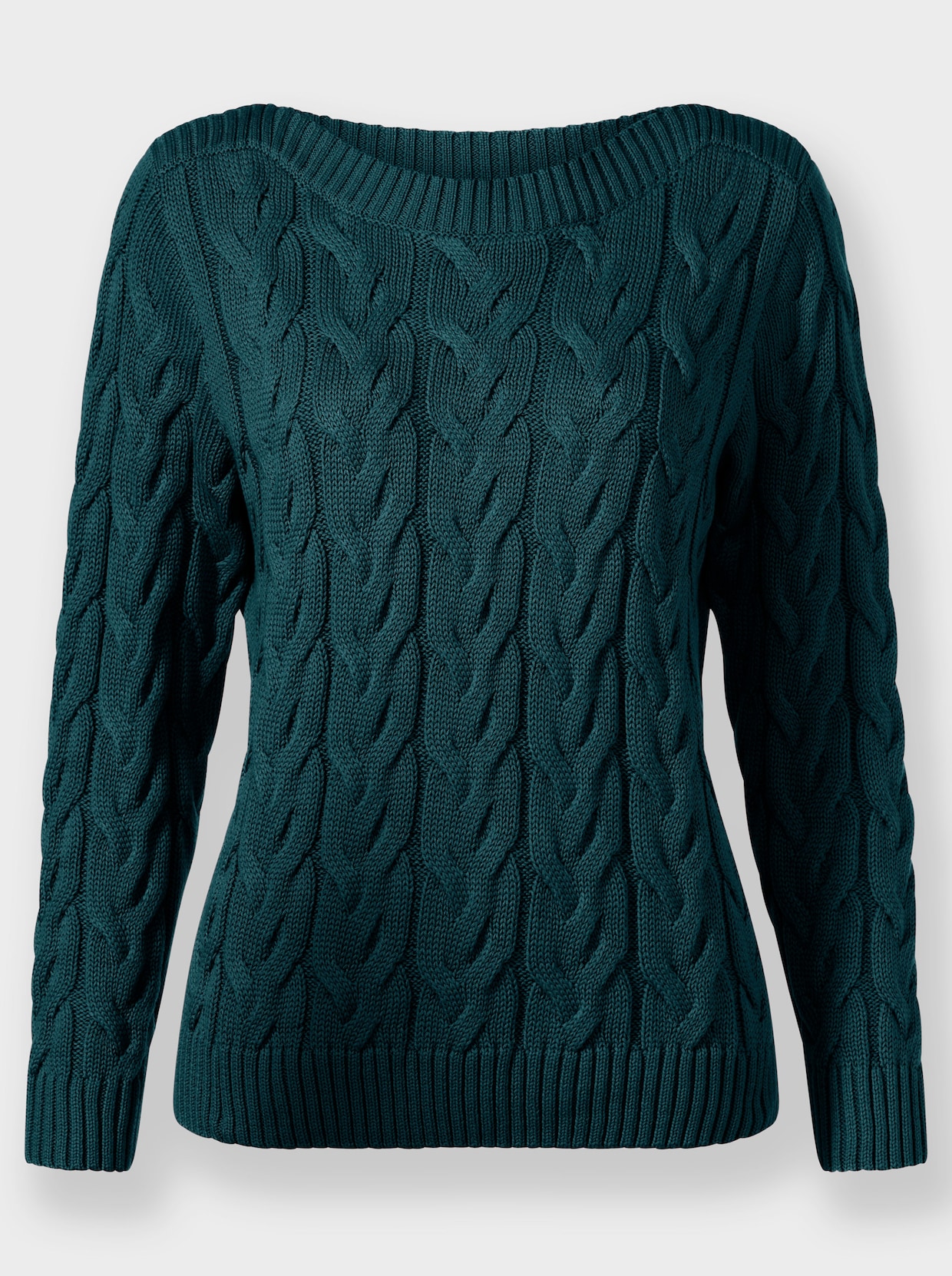 Pullover mit U-Boot-Ausschnitt - petrol