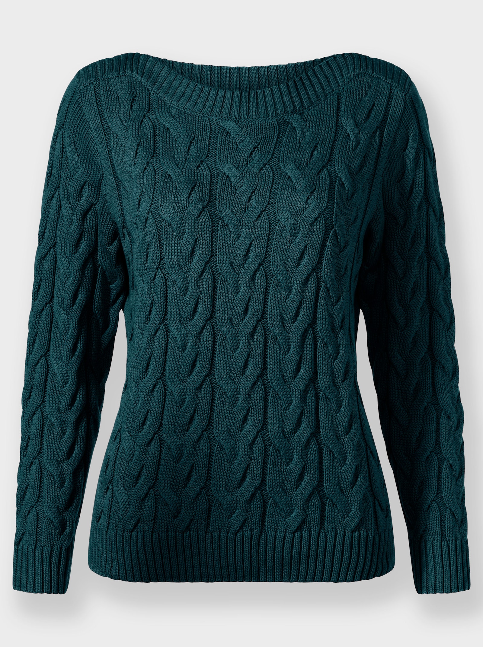 Pullover mit U-Boot-Ausschnitt - petrol