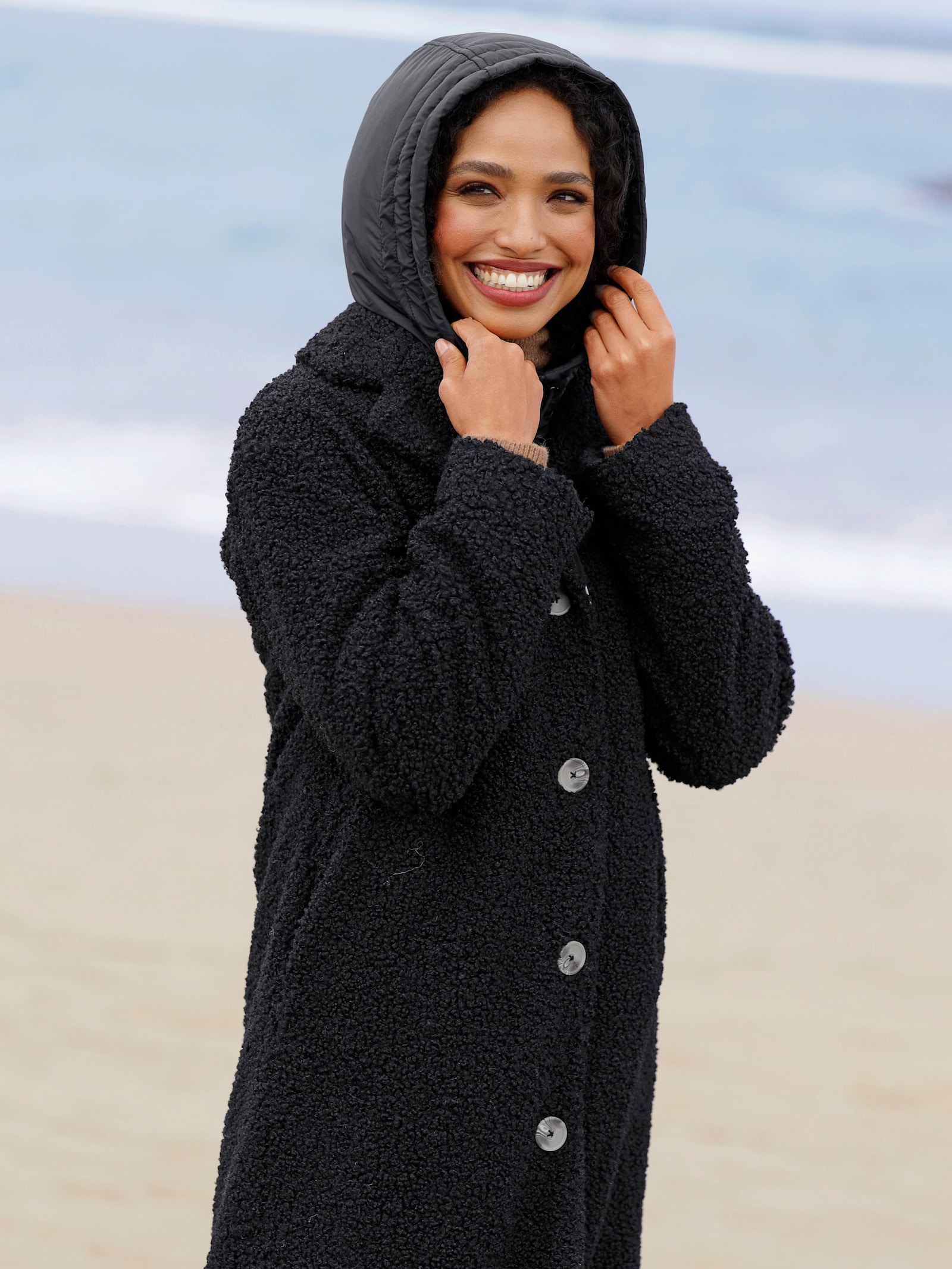 heine Kurzmantel mit herausnehmbarer Weste - schwarz