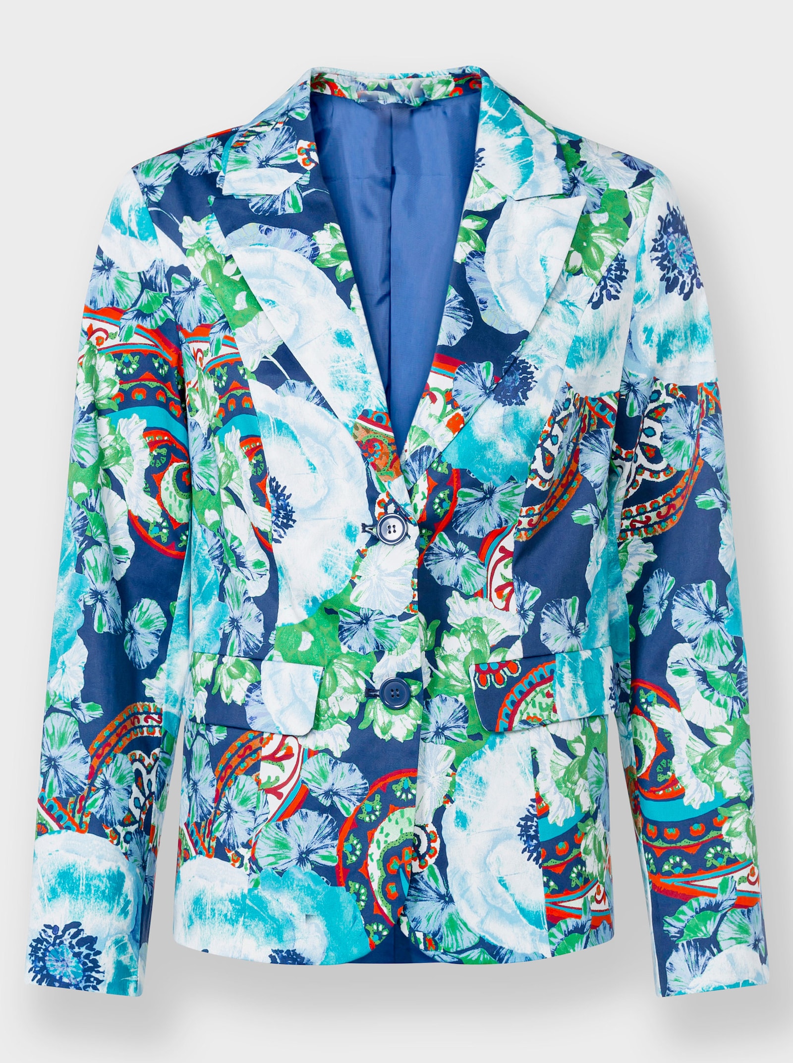 heine Blazer mit Blüten-Print - aqua-türkis-bedruckt