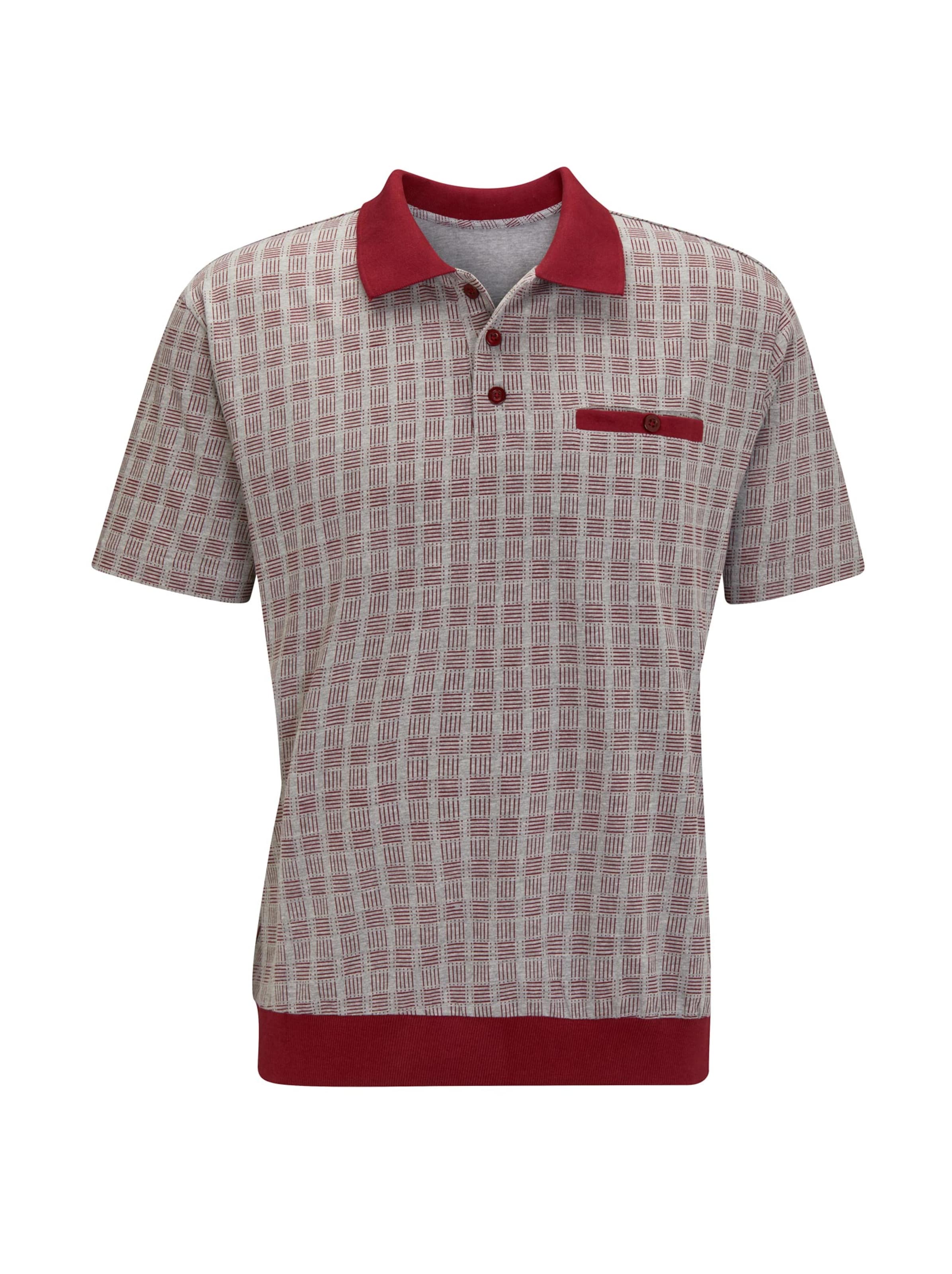 Poloshirt - rot-gemustert