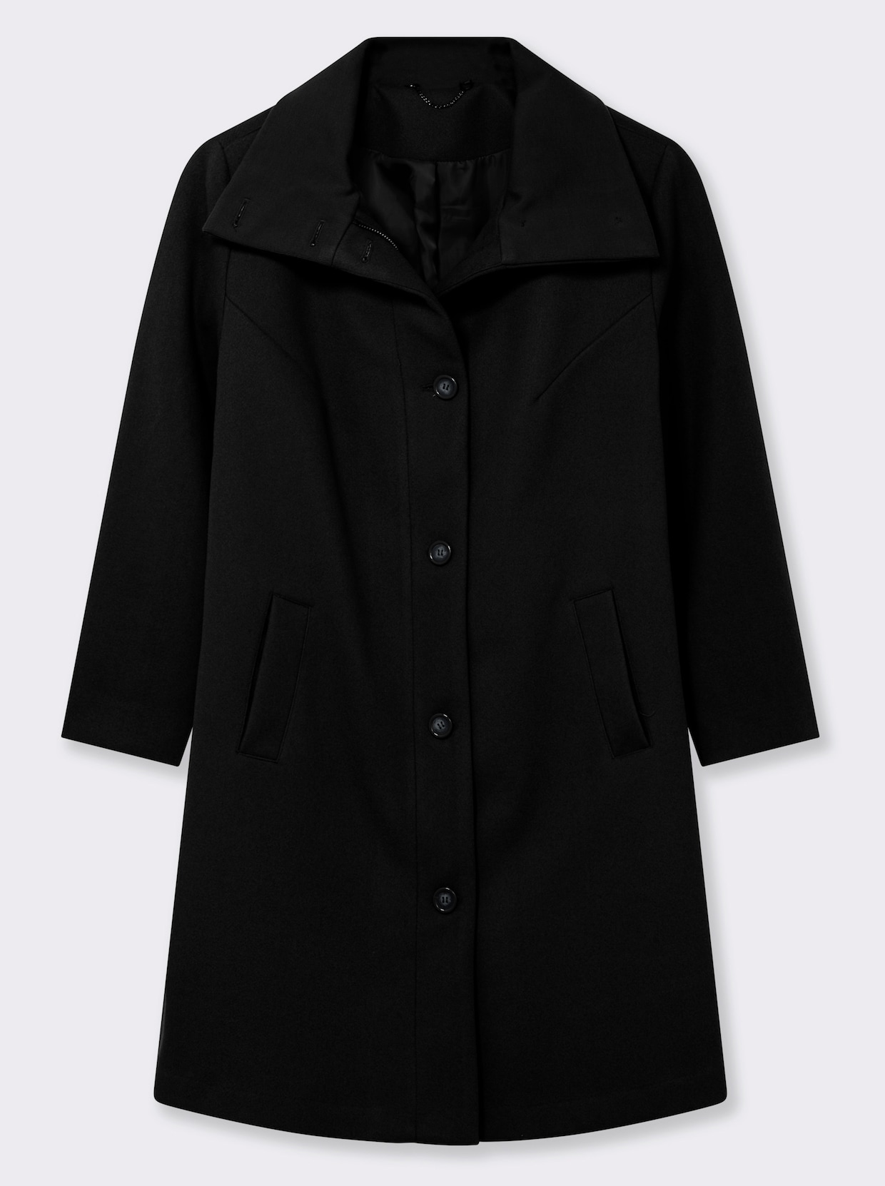 Kurzmantel in A-Linie - schwarz