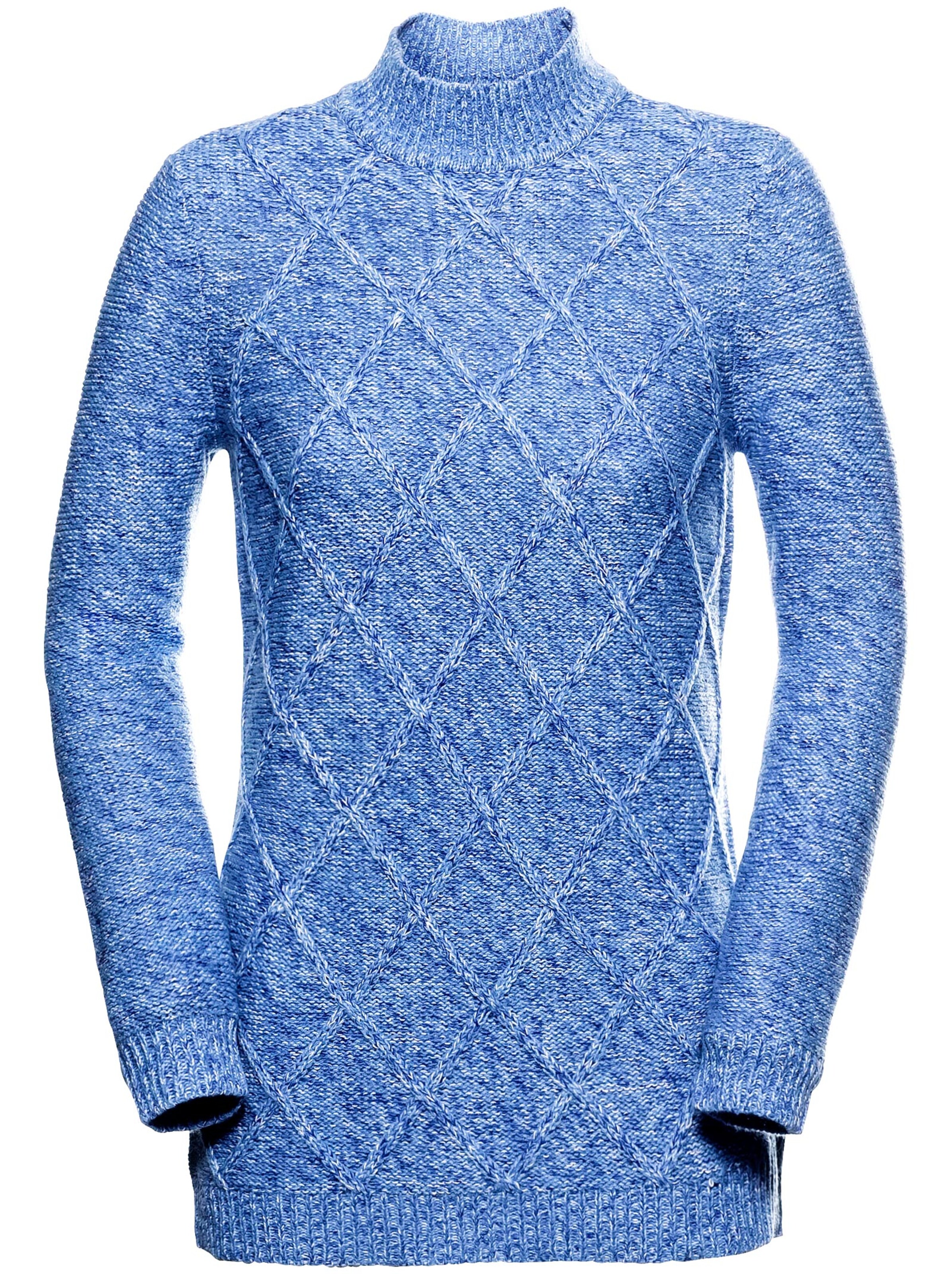 Pullover - blau-meliert