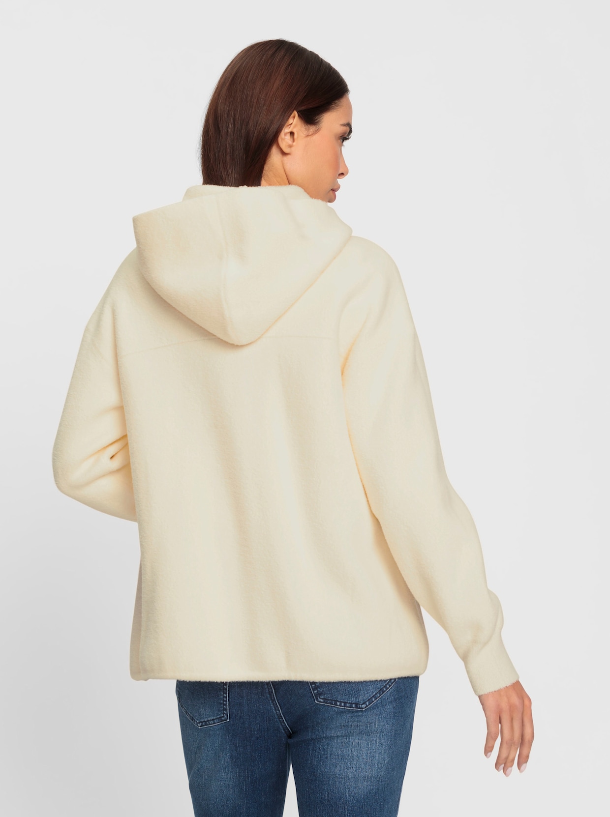 heine Gebreid vest met capuchon - champagne