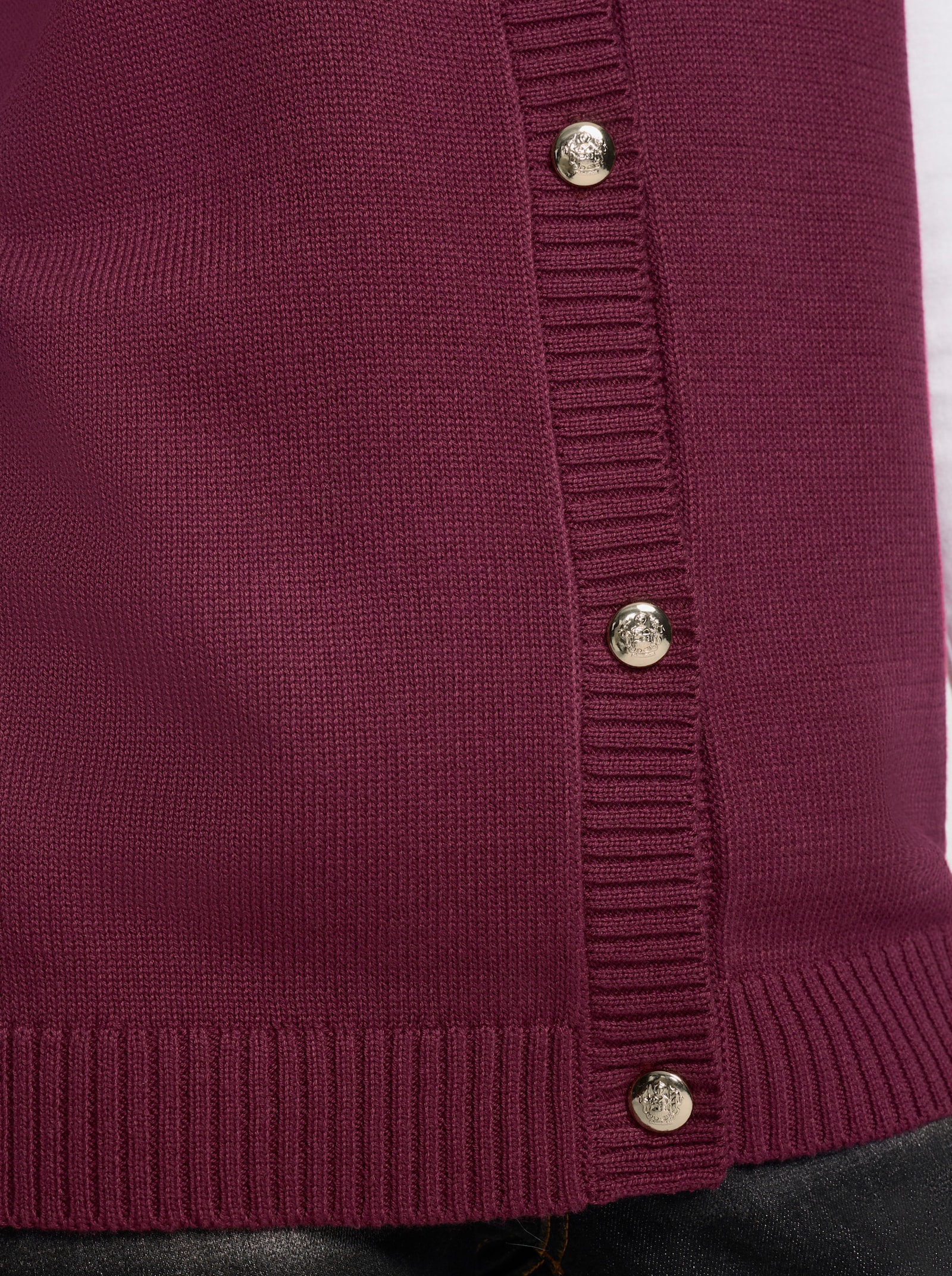 heine Strickweste mit Schmuckknöpfen - bordeaux