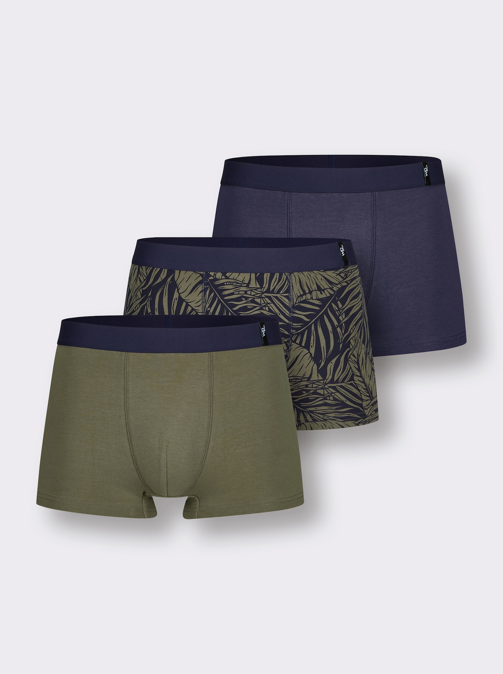 wäschepur men Pants - marine-khaki-bedruckt + marine + khaki