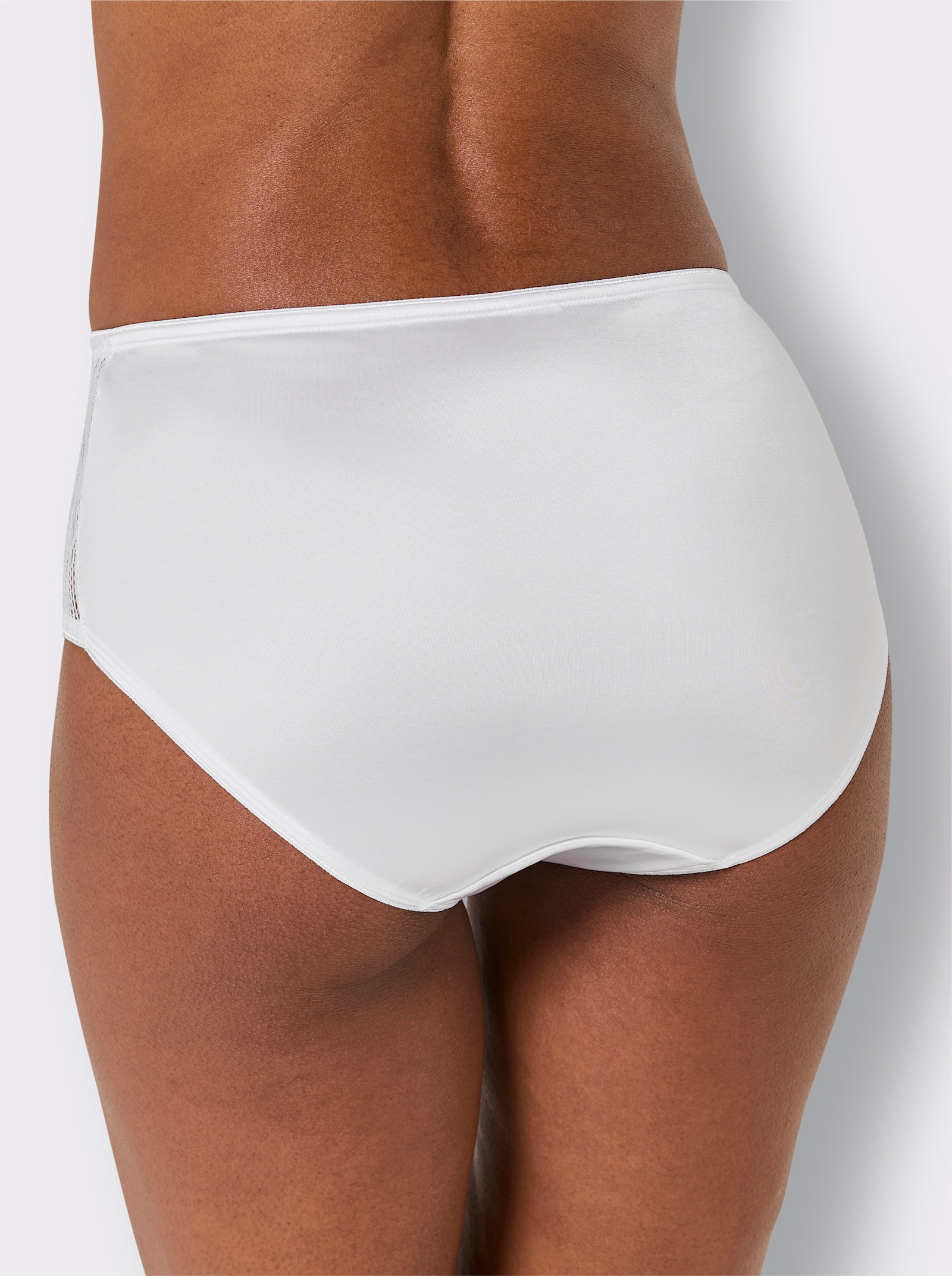 wäschepur Hüftslip mit seitlichem Spitzeneinsatz - weiß