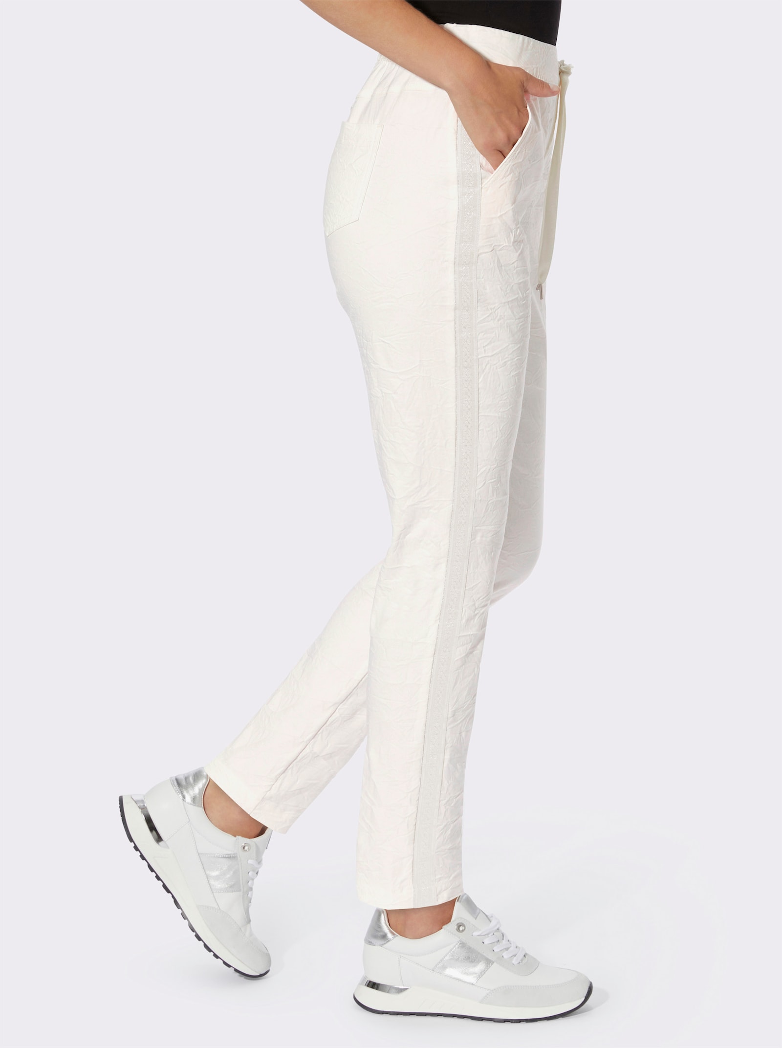 heine Pantalon skinny effet froissé - écru
