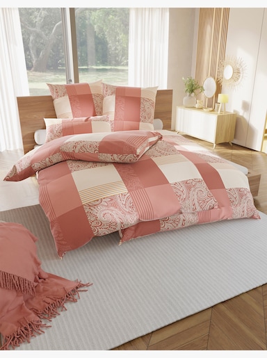 Dormisette Bettwäsche im Grafik-Dessin - rostrot-beige-bedruckt