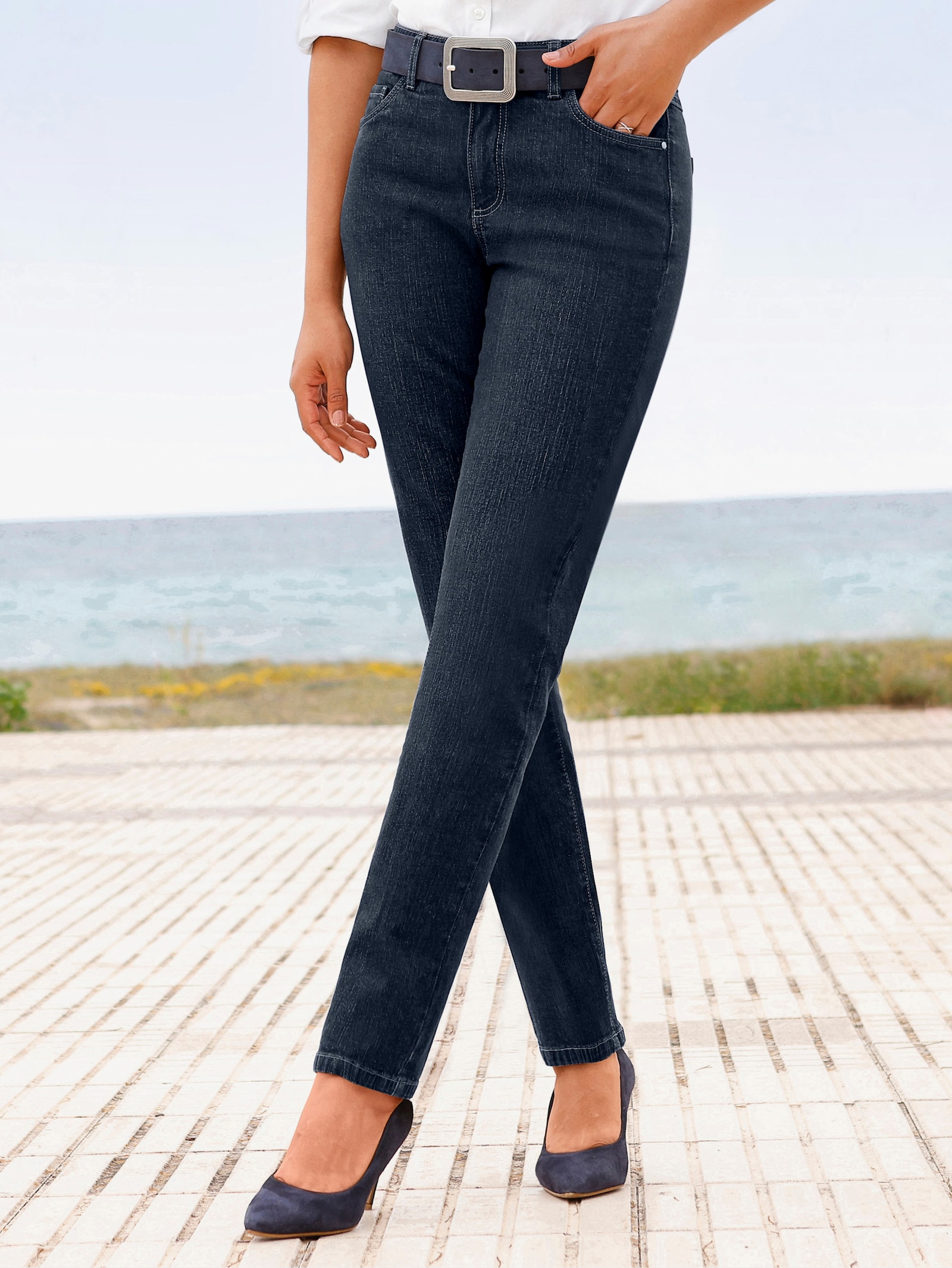 5-Pocket-Jeans mit schmalen Beinen - grey denim