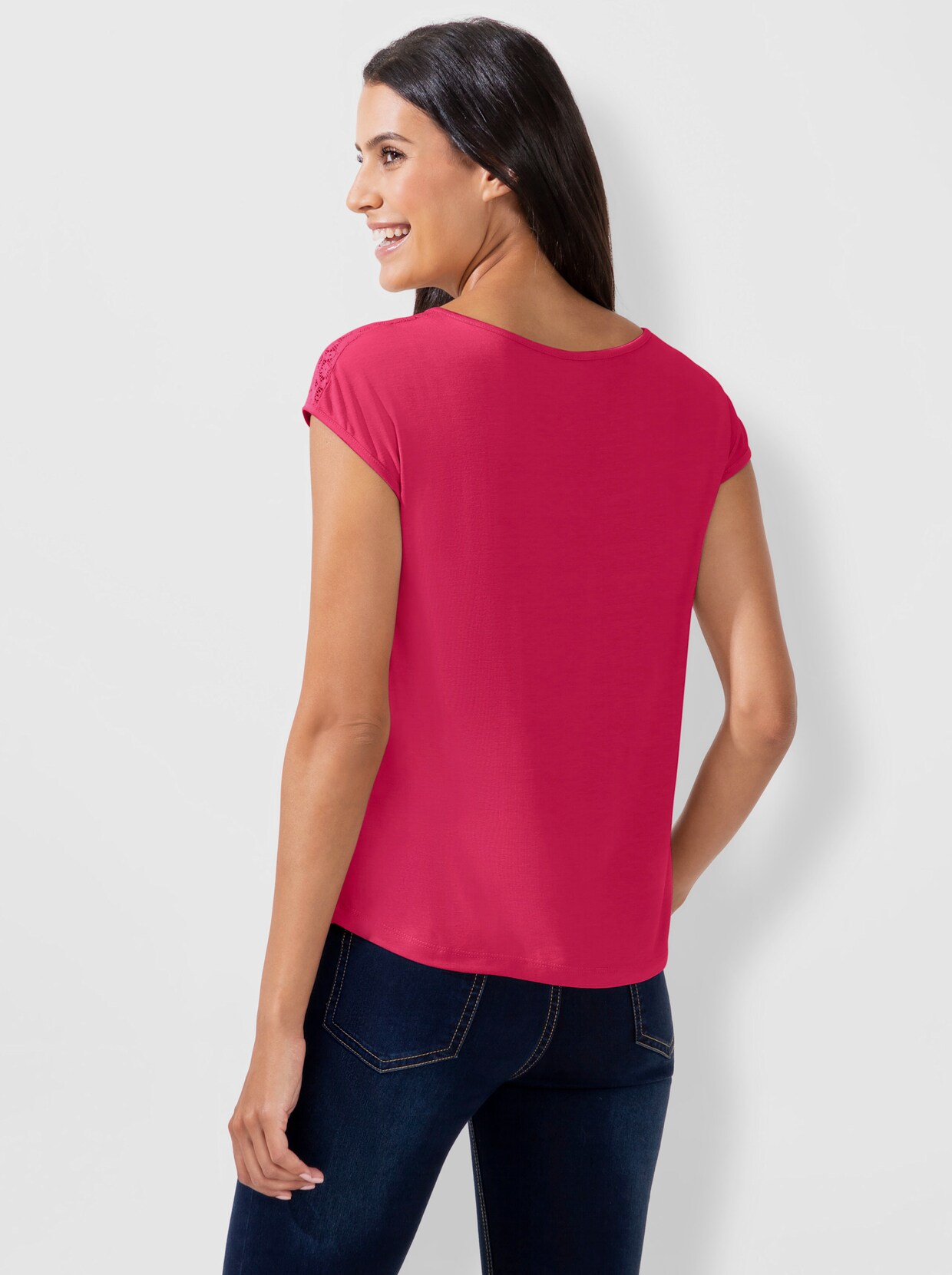 Shirt met v-hals - pink