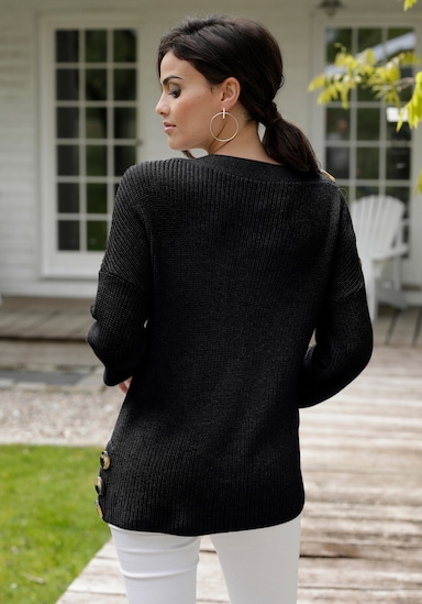 LASCANA Strickpullover - schwarz
