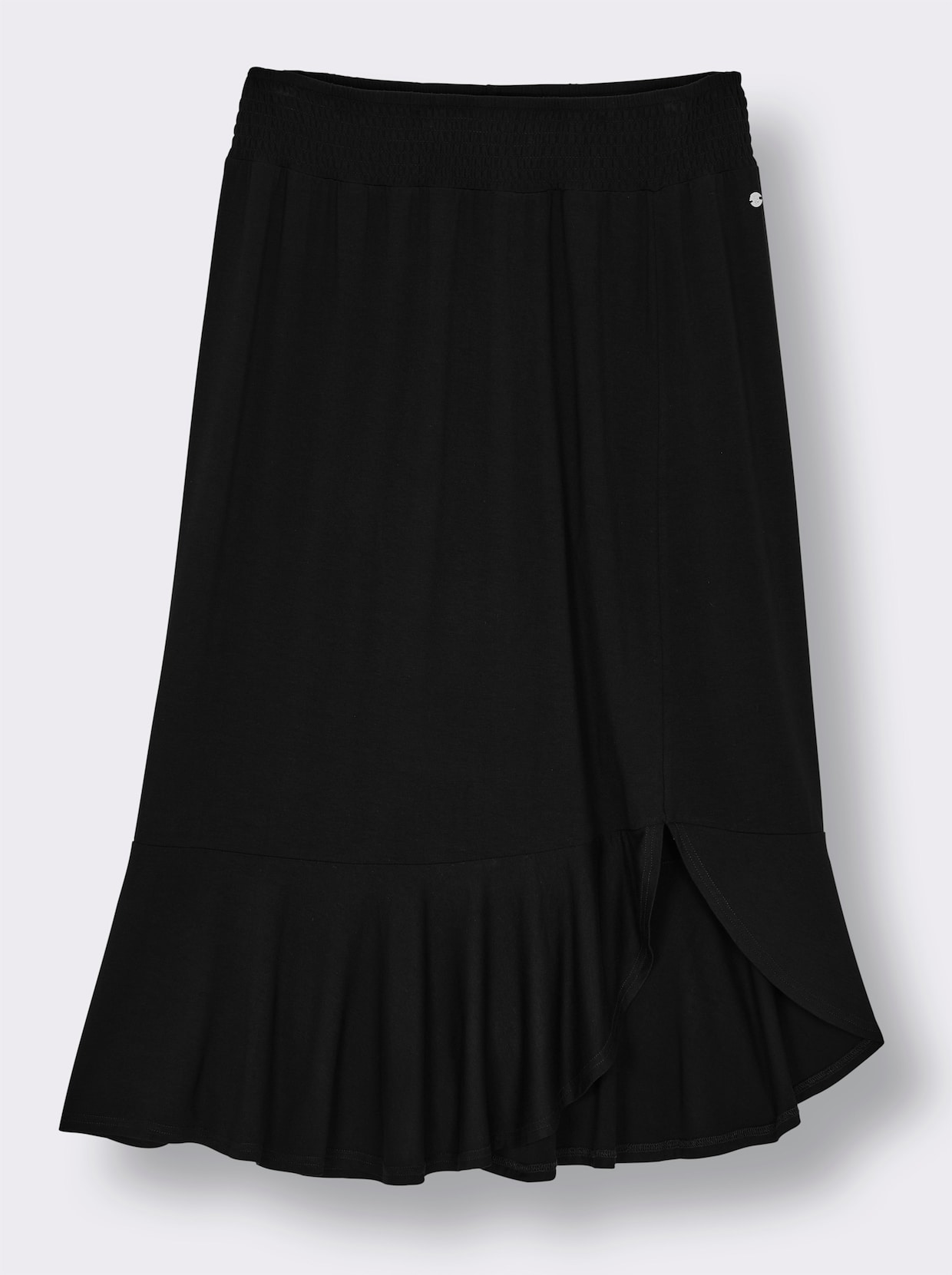 sheego Schlupfrock mit asymmetrischem Saum - schwarz