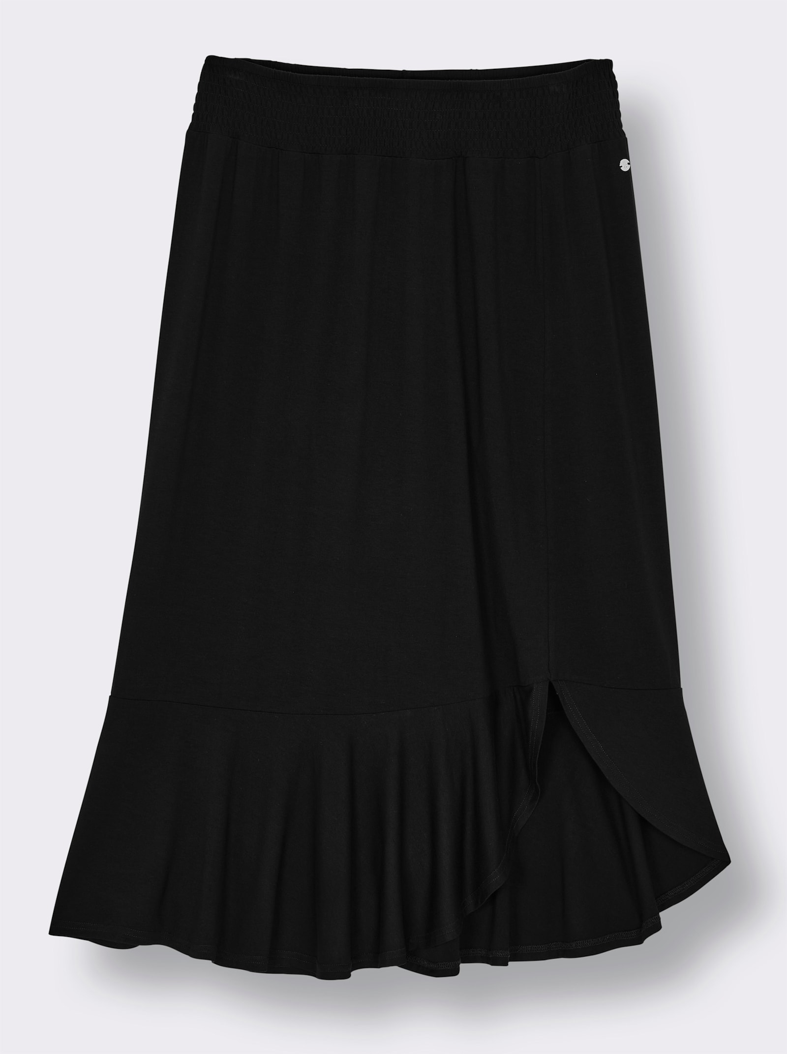 sheego Schlupfrock mit asymmetrischem Saum - schwarz