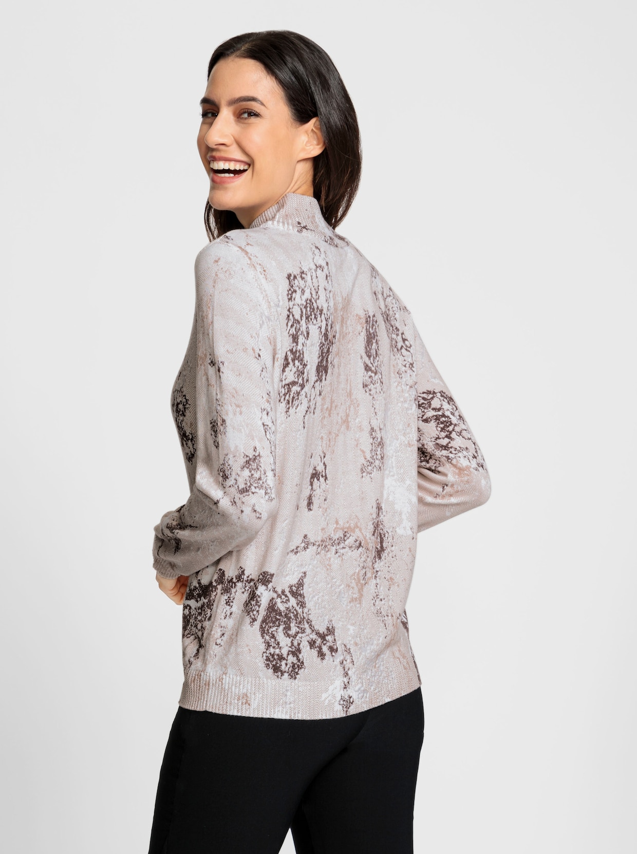 Pullover - beige geprint