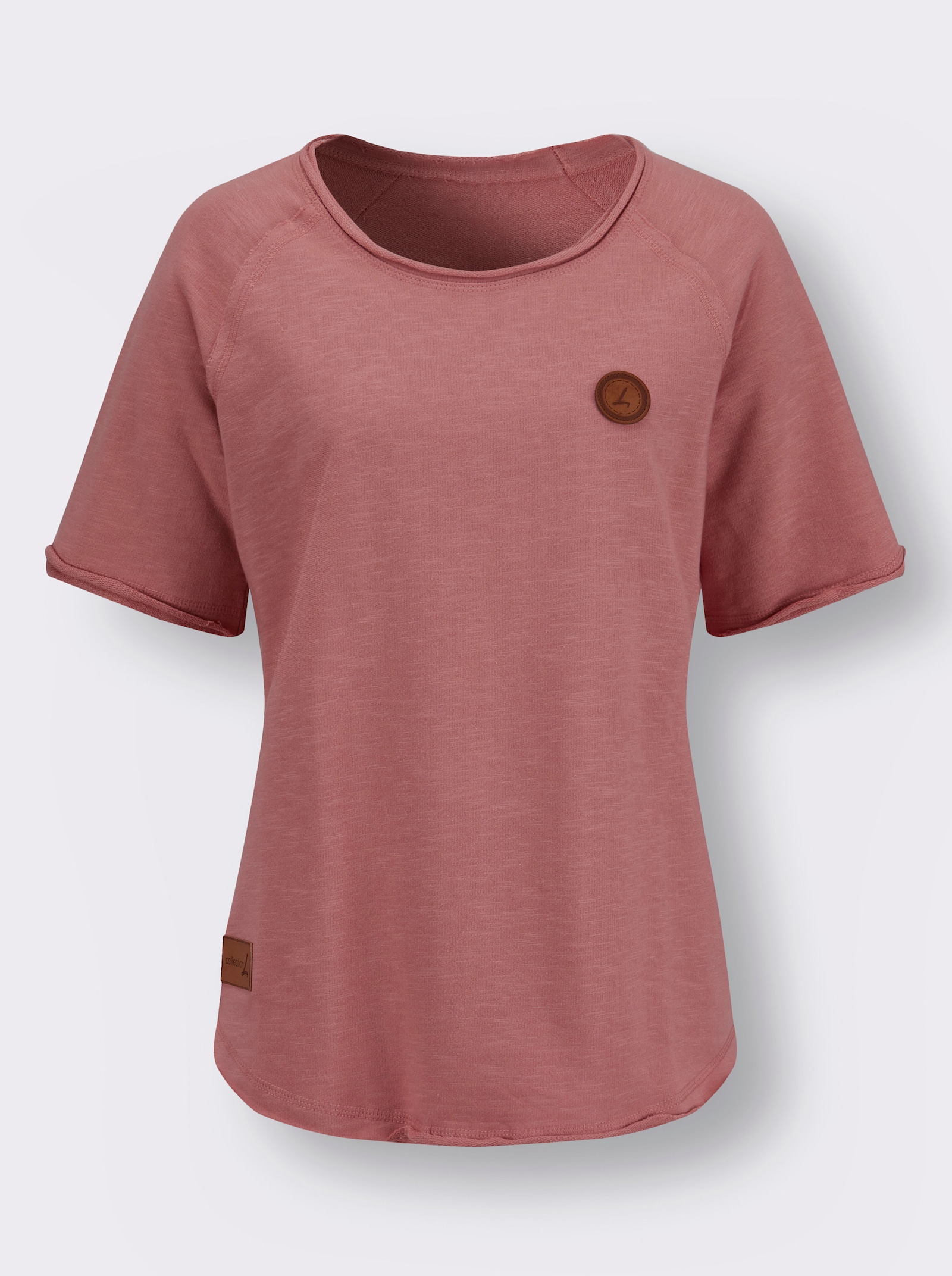 Mikina s otevřenými okraji - růžové dřevo