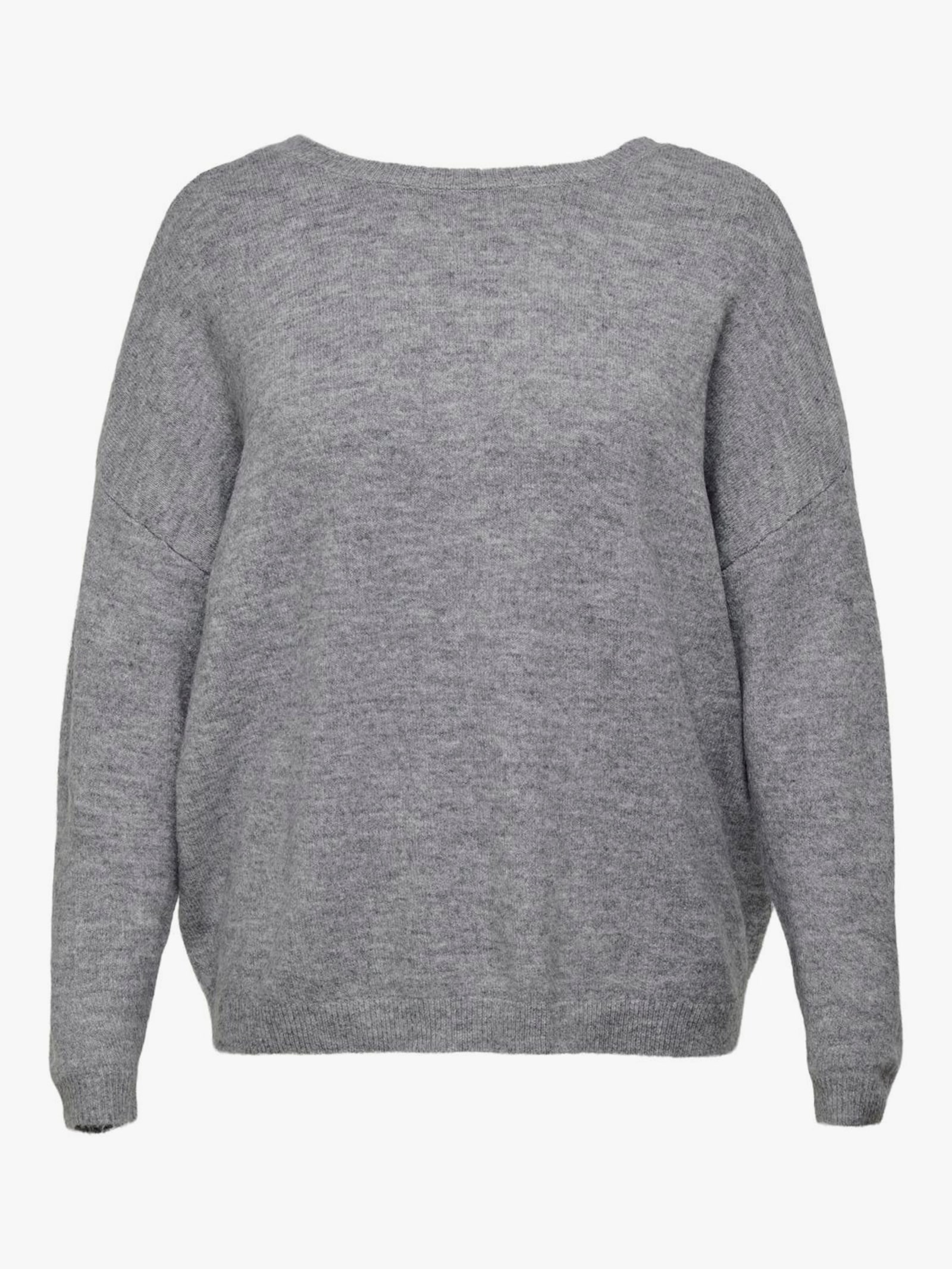 ONLY CARMAKOMA Strickpullover - light grey melange detail:black lace