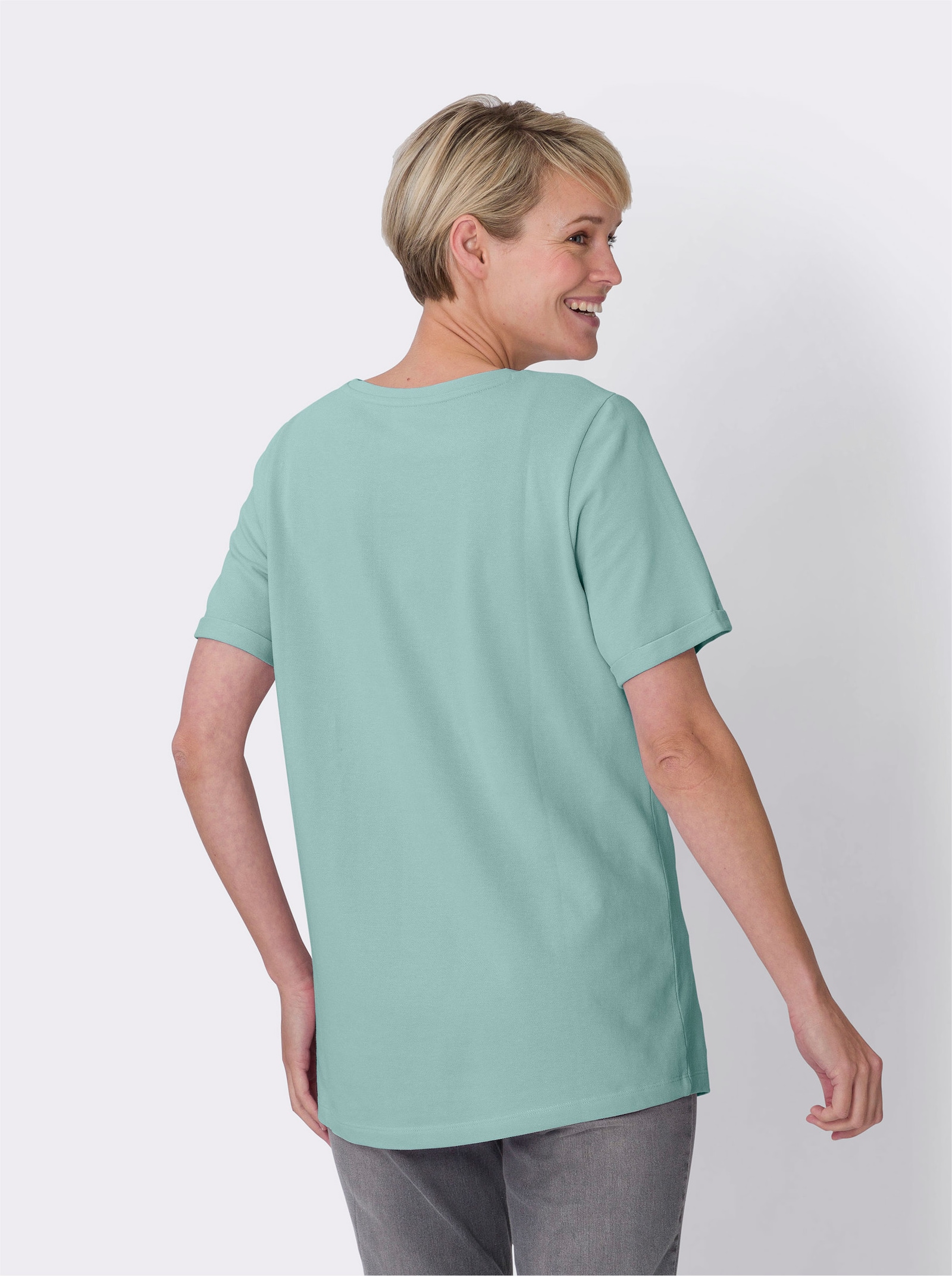 Longshirt in Pikee-Qualität - mint