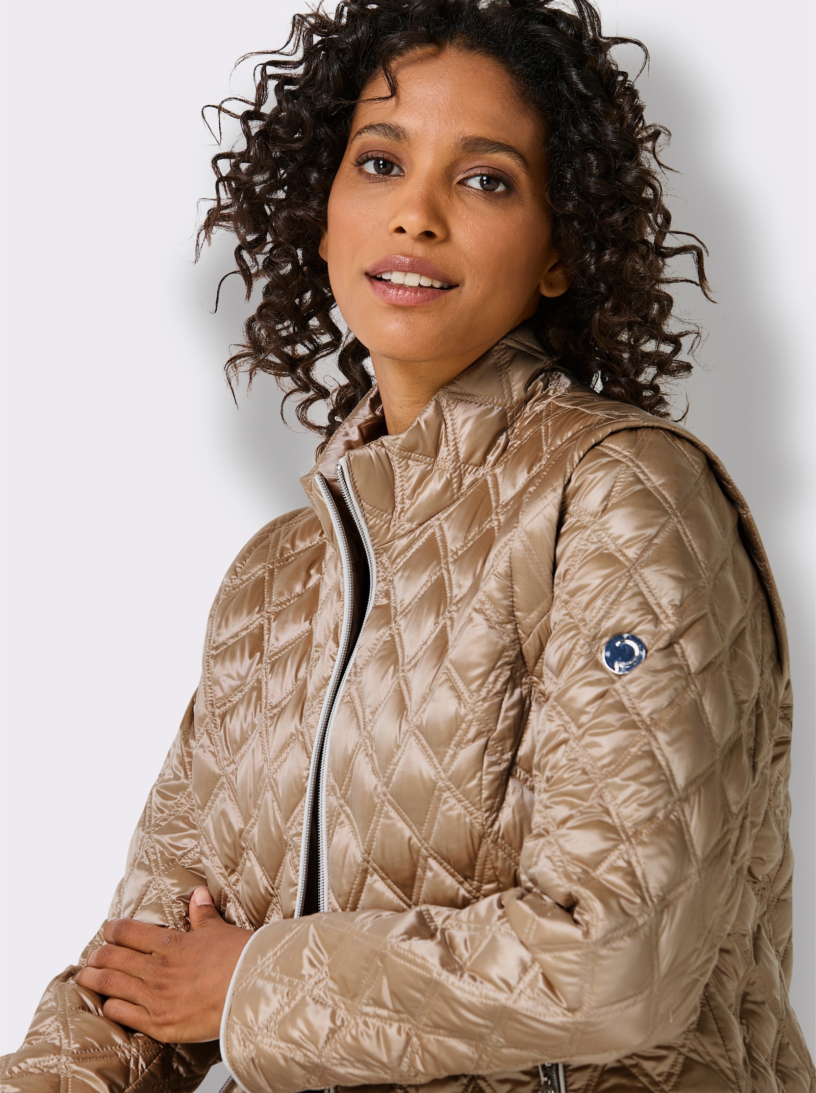 CREATION L PREMIUM Veste légère en duvet, 2 façons de la porter - beige