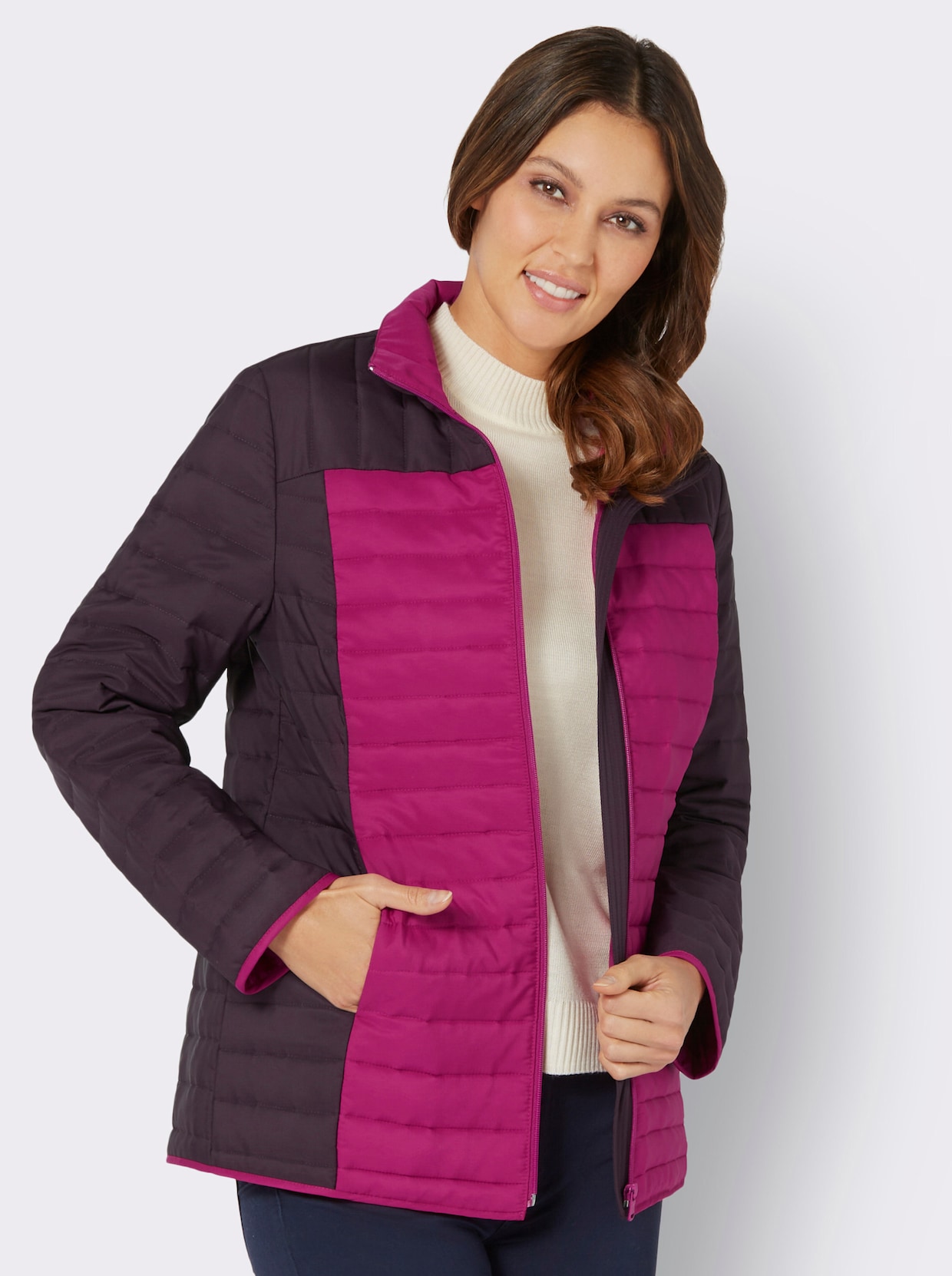 Steppjacke - aubergine-magenta