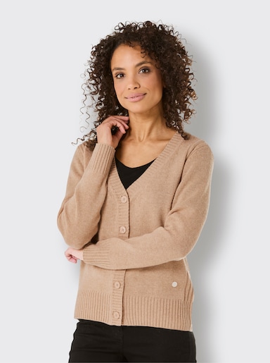 CREATION L PREMIUM Strickjacke - camel-meliert
