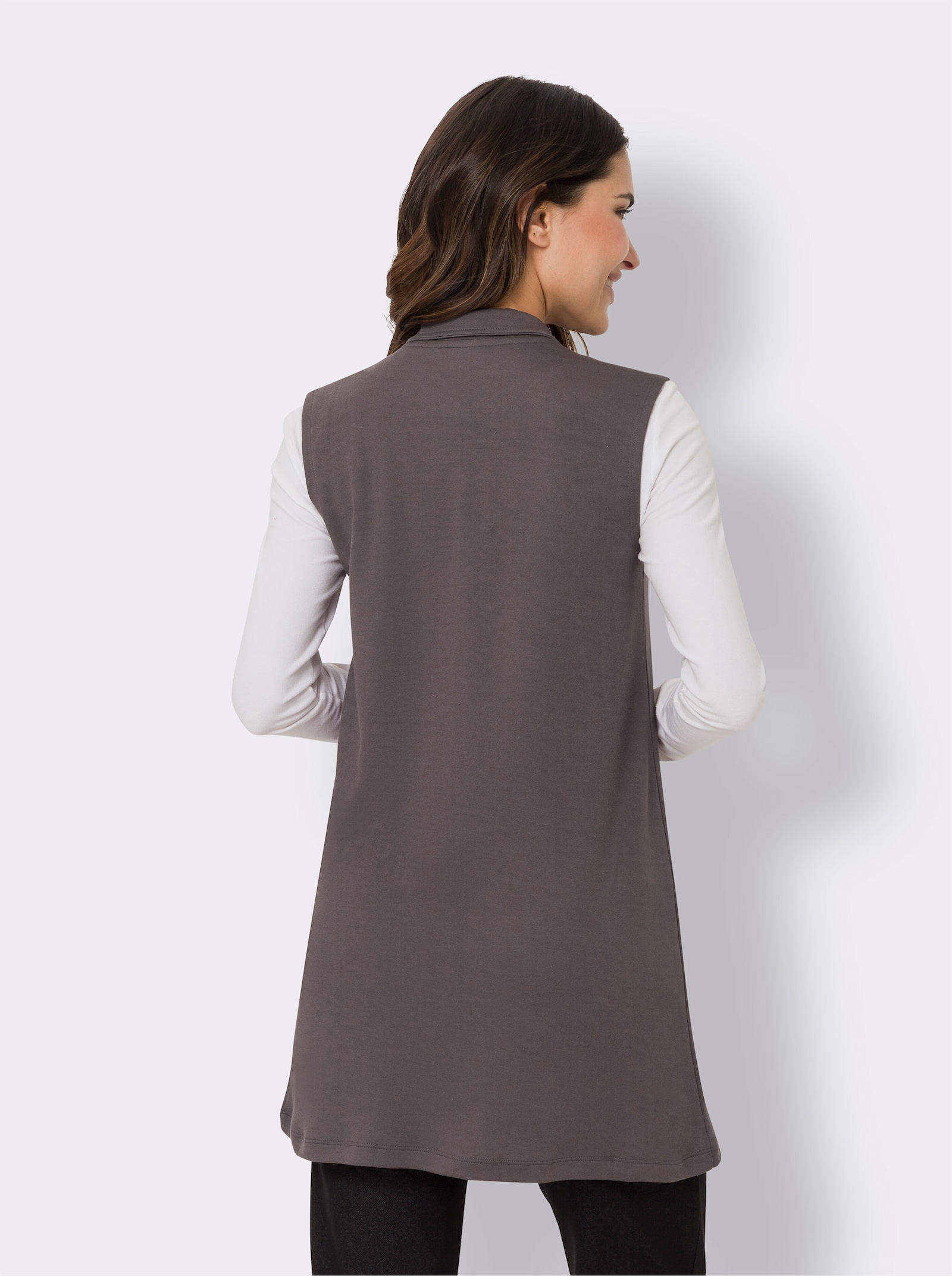 Žerzejová vesta se 2 kapsami - antracitová