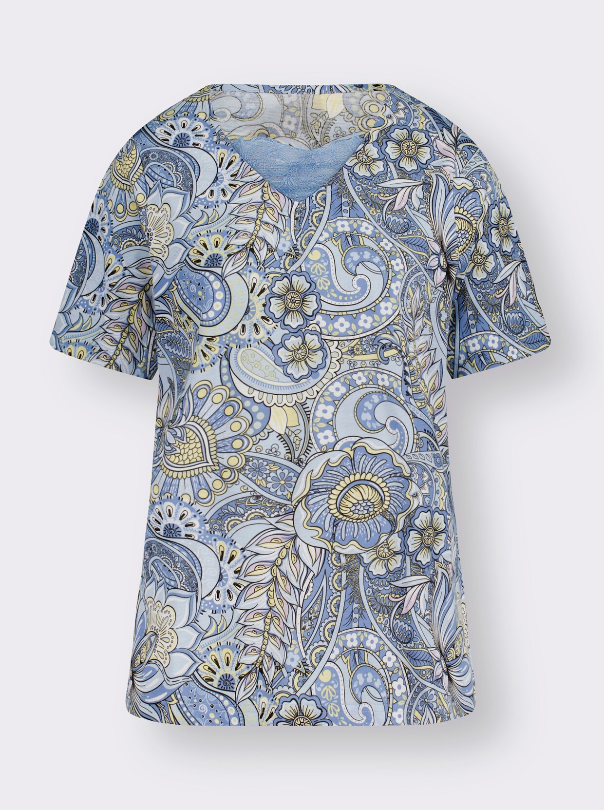 Tričko s krátkým rukávem - modrá-vzor