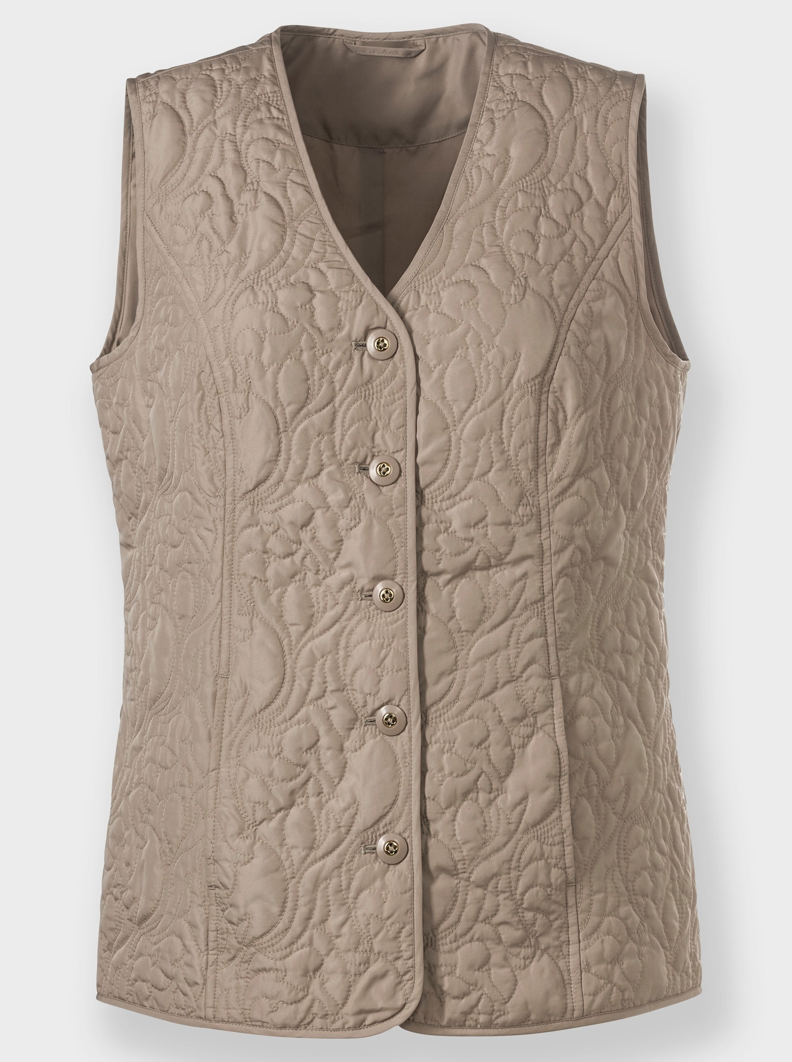 Steppweste mit V-Ausschnitt - sesam