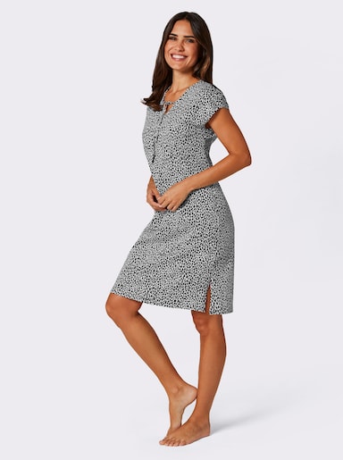 Sommerkleid im Animal-Dessin - schwarz-weiß