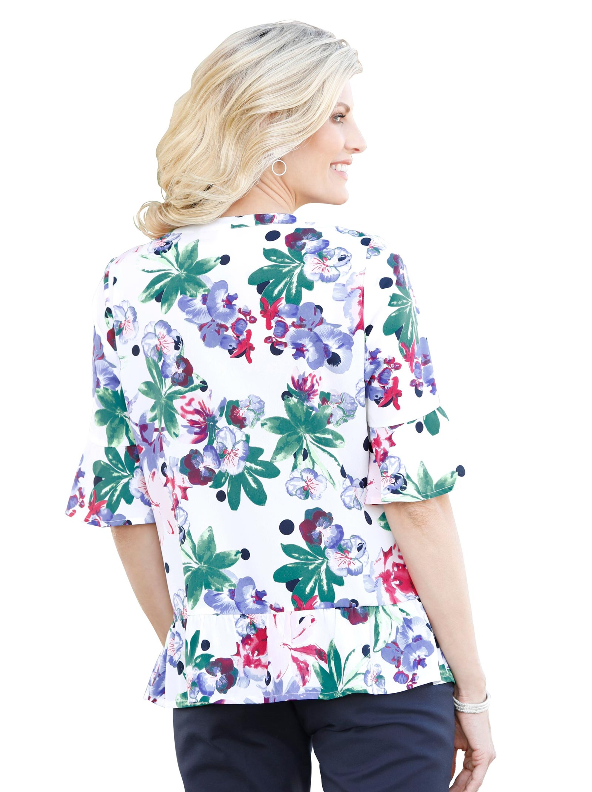 Bluse - weiß-gemustert