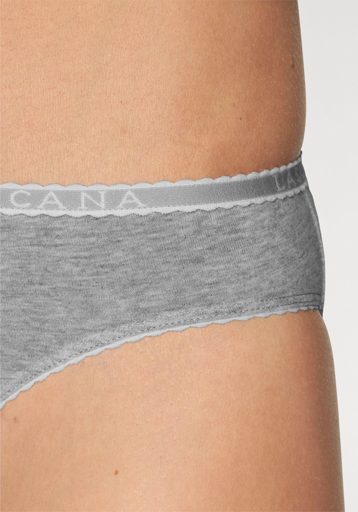 LASCANA Slip - grau-meliert, creme