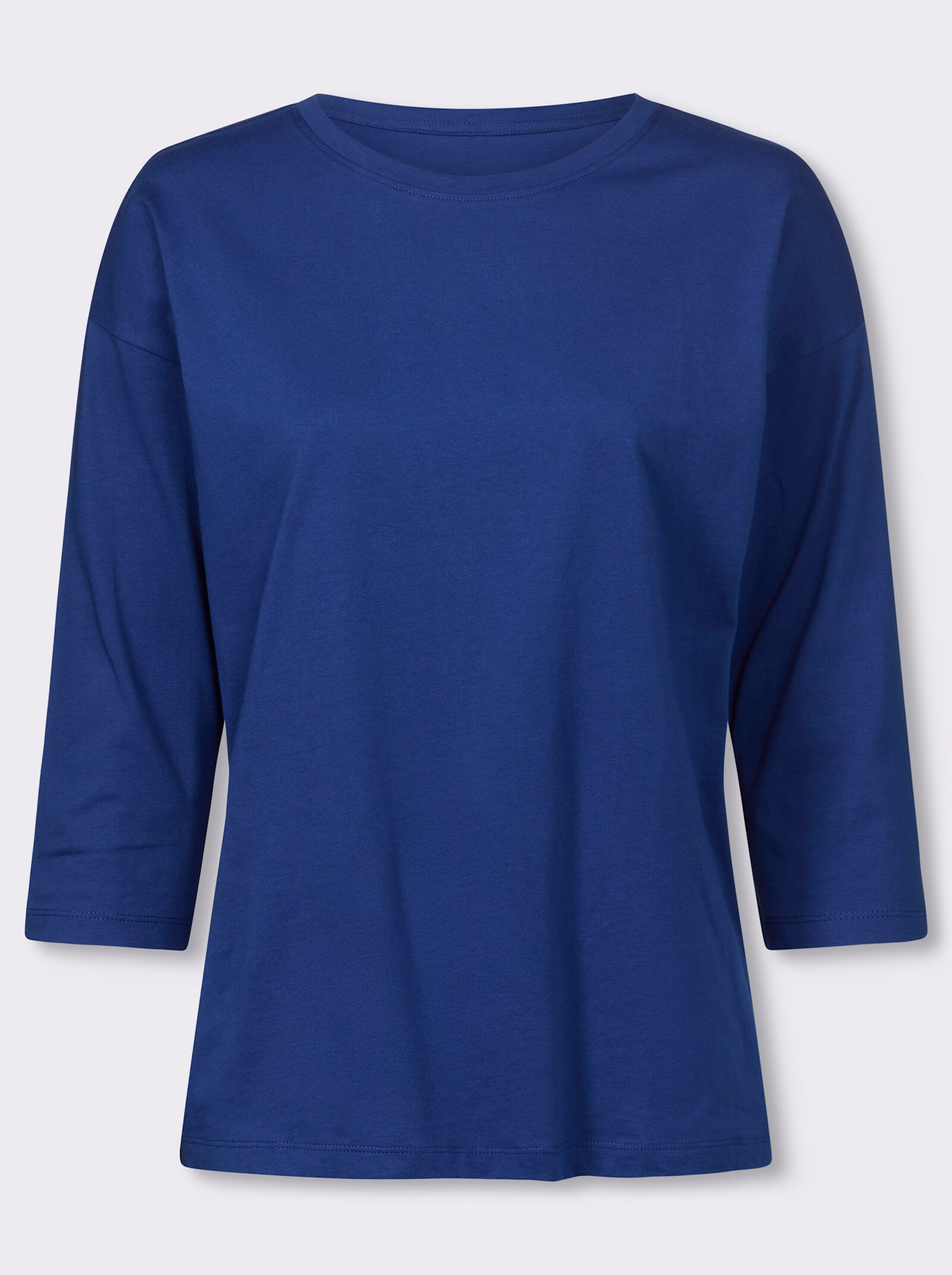 3/4-Arm-Shirt in Baumwoll-Qualität - royalblau