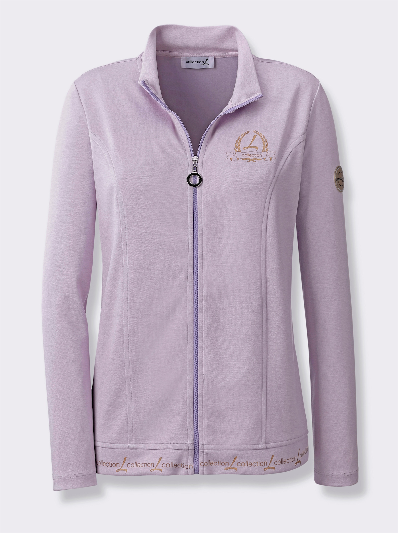 Shirtjacke mit Stehkragen - flieder