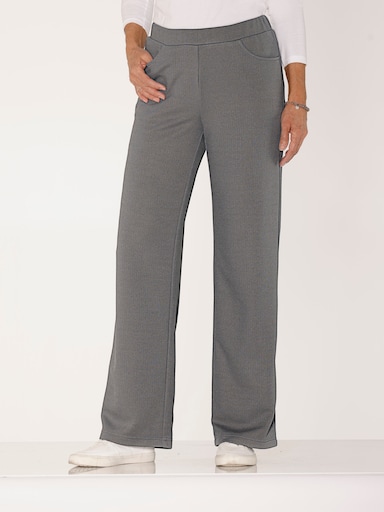 Schlupfhose in Ripp-Optik, pflegeleicht - grau