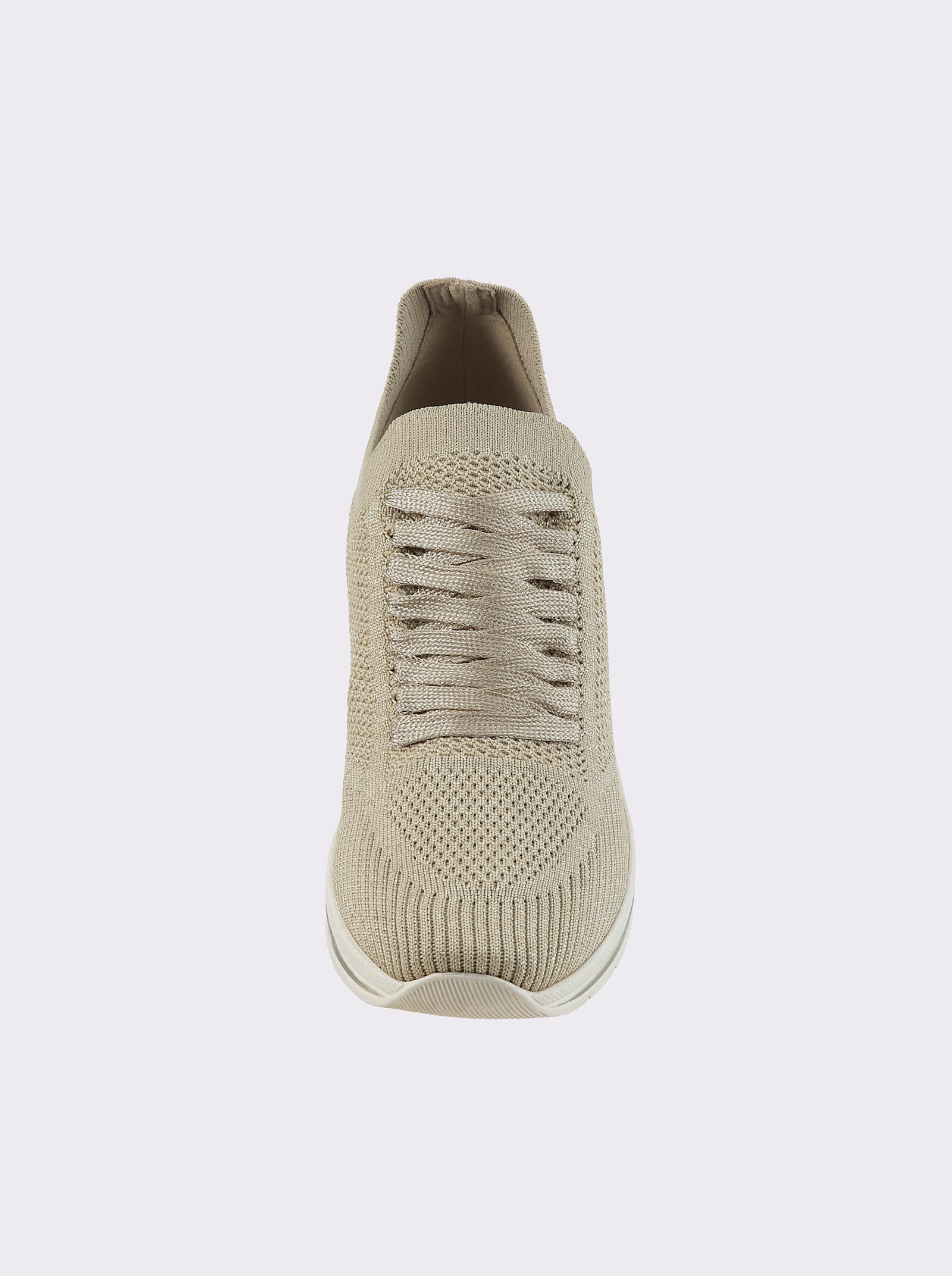 airsoft modern+ Keilsneaker aus glitzerndem Mesh-Stoff - goldfarben