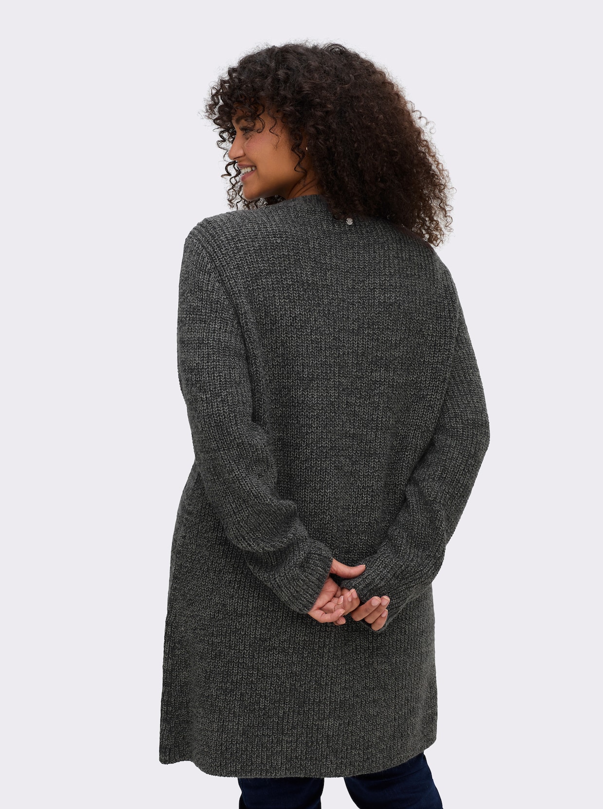 sheego Strickjacke - graphit-meliert