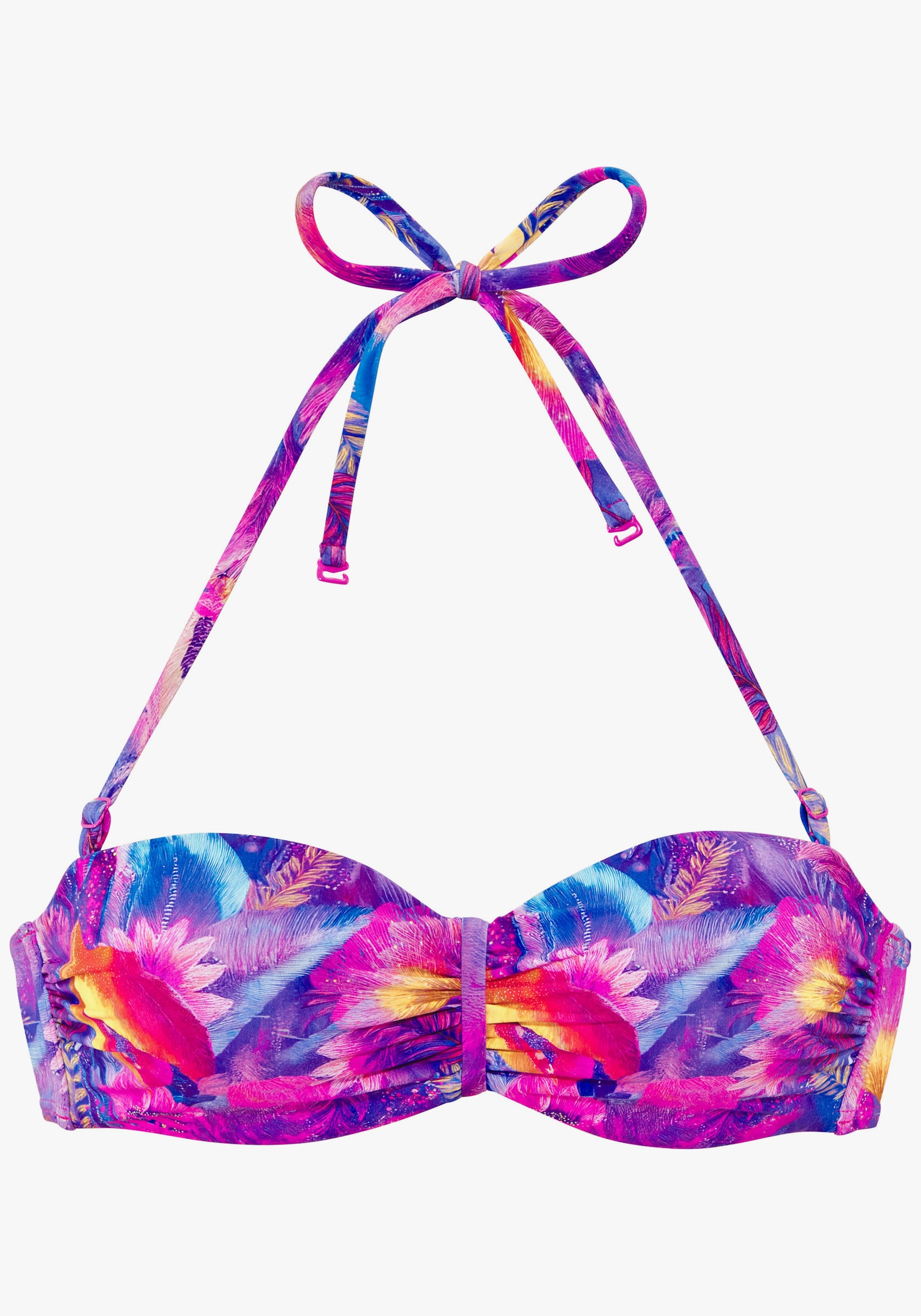 Venice Beach Bügel-Bandeau-Bikini-Top - lila print