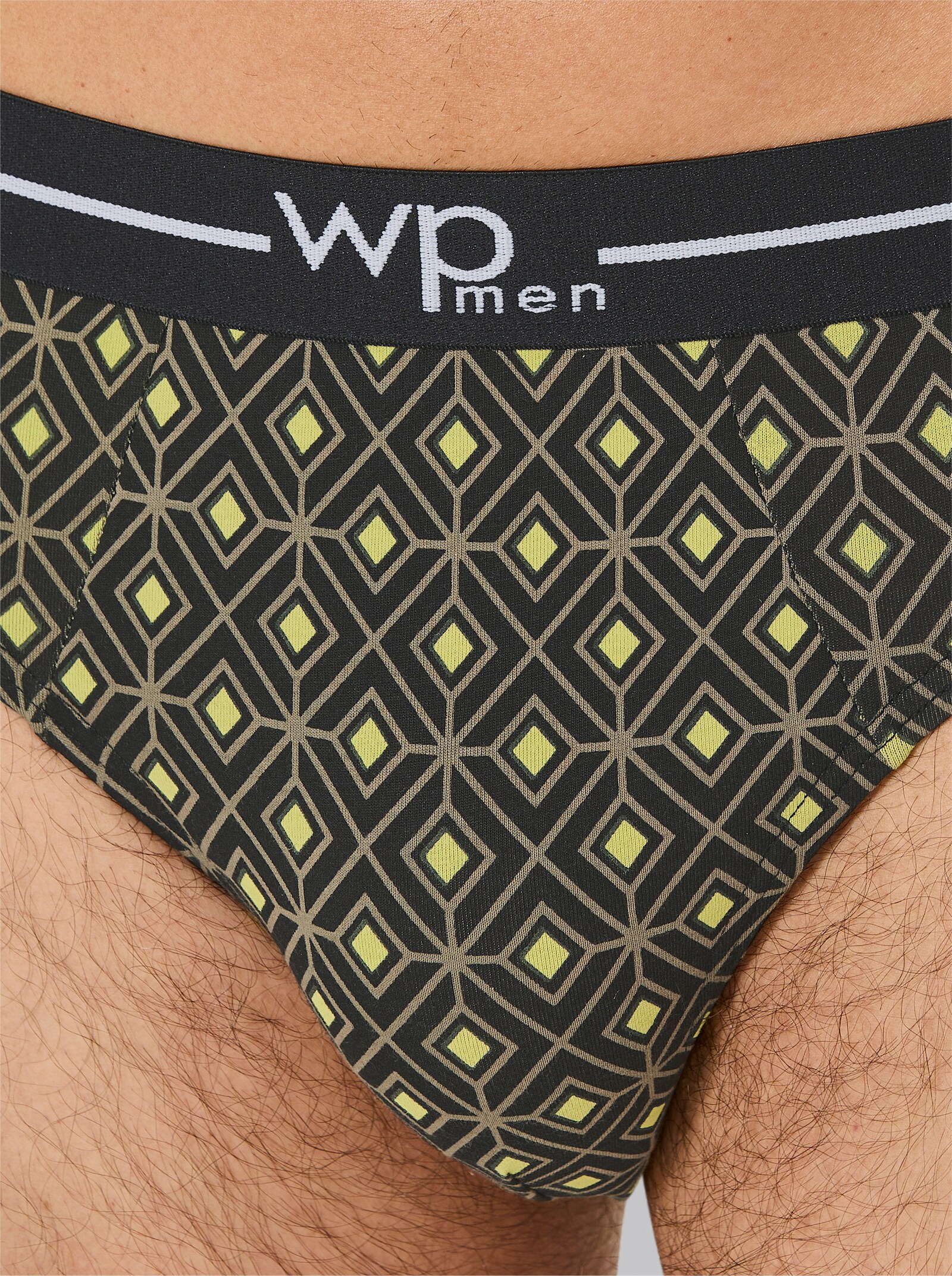 wäschepur men Slip - schwarz-khaki-bedruckt + schwarz + khaki